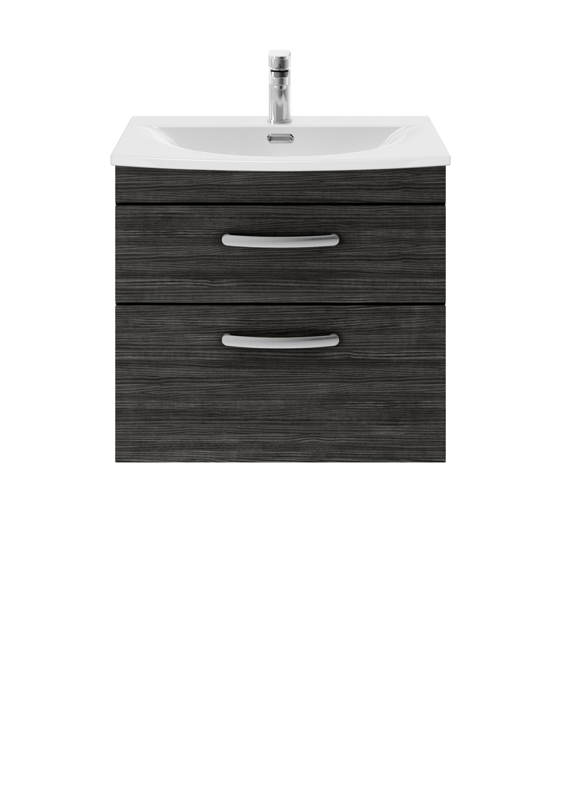 Black wooden bathroom vanity unit with integrated sink and chrome tap for modern bathroom decor. Perfect for storage and stylish functionality in contemporary bathrooms.