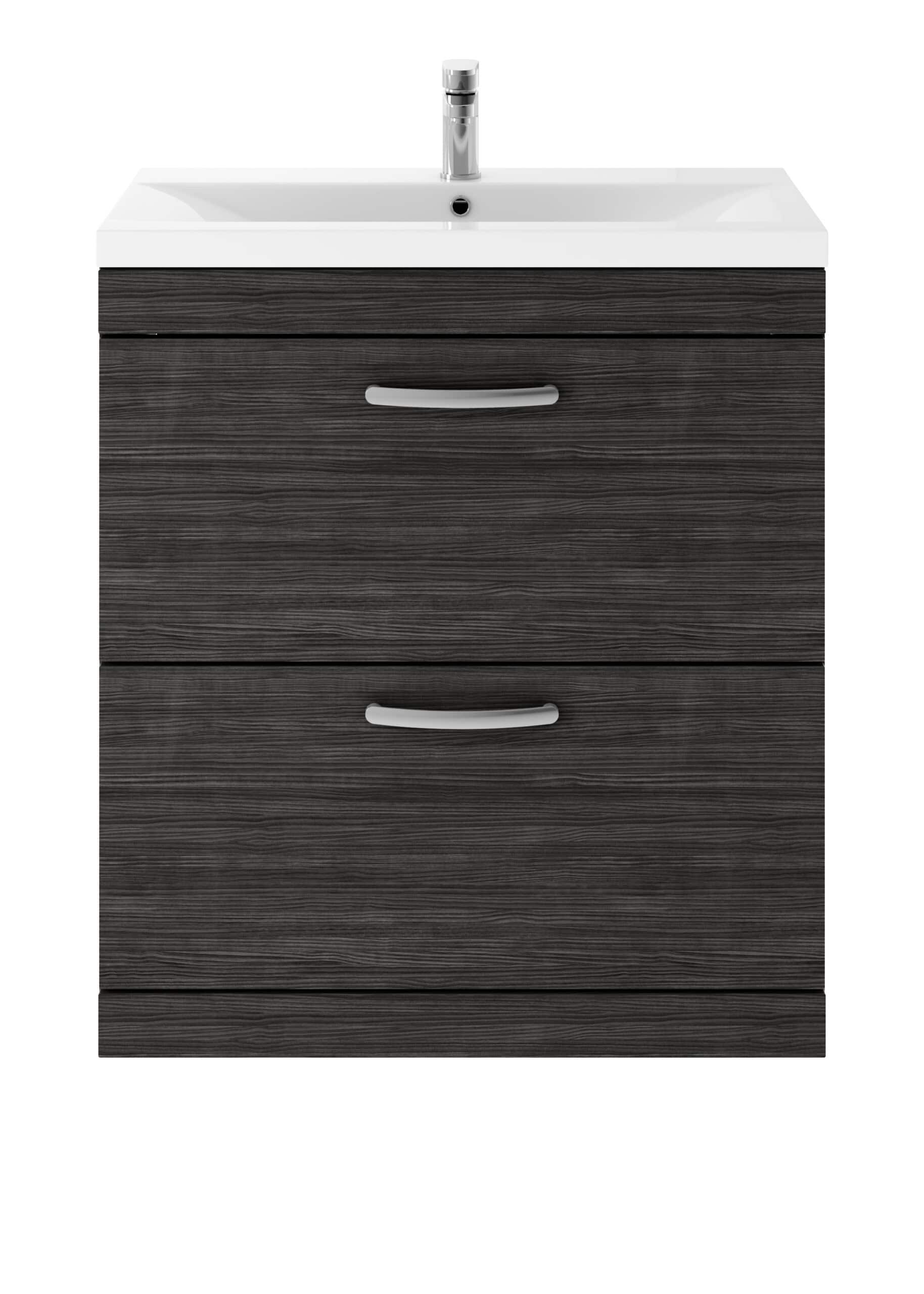 Coldstream Walnut Bathroom Vanity Unit with Integrated White Ceramic Washbasin, Modern Storage Solution for Bathrooms - Bubly Bathrooms.