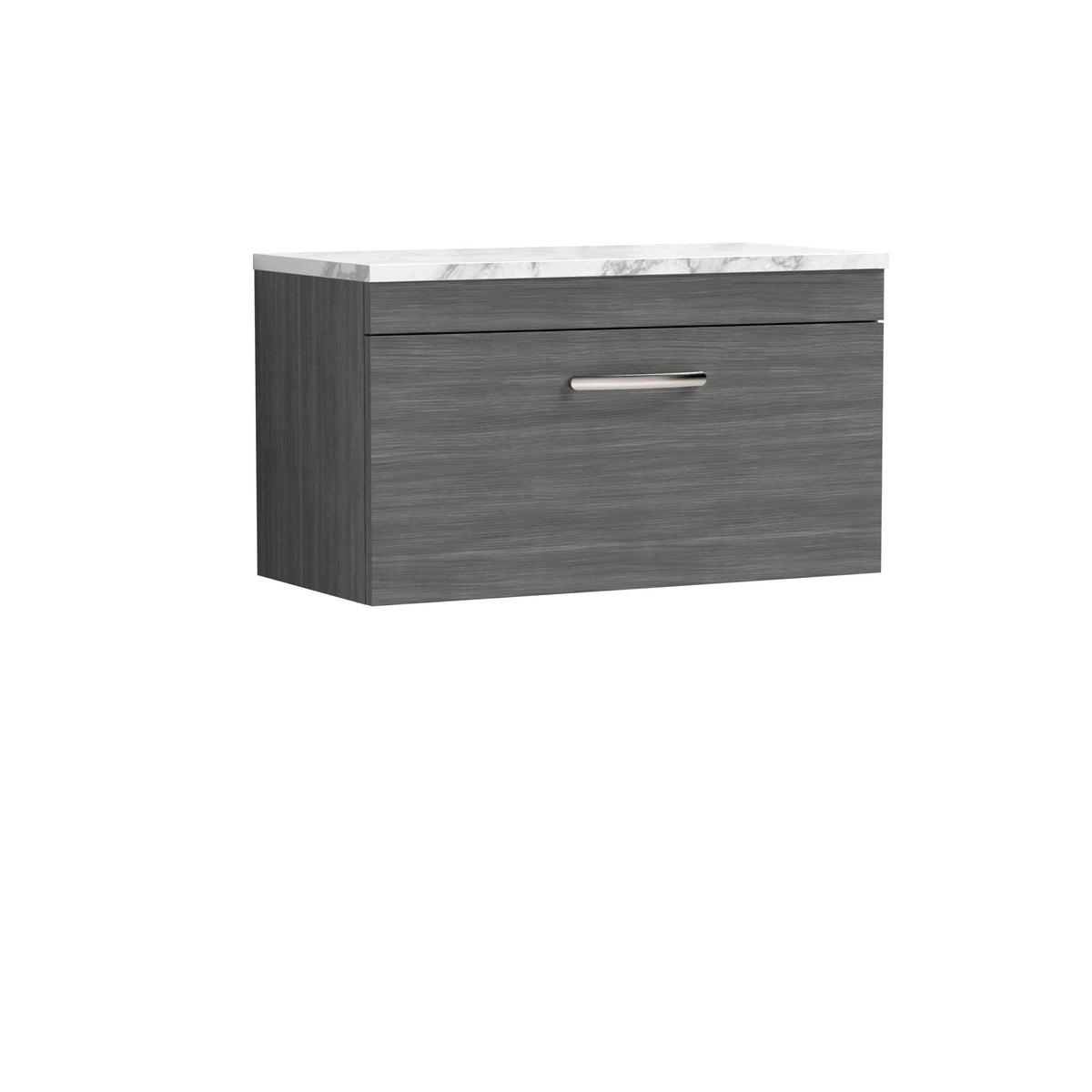 Nuie Athena 1 Drawer Wall Hung Vanity Unit With Carrera Marble Worktop