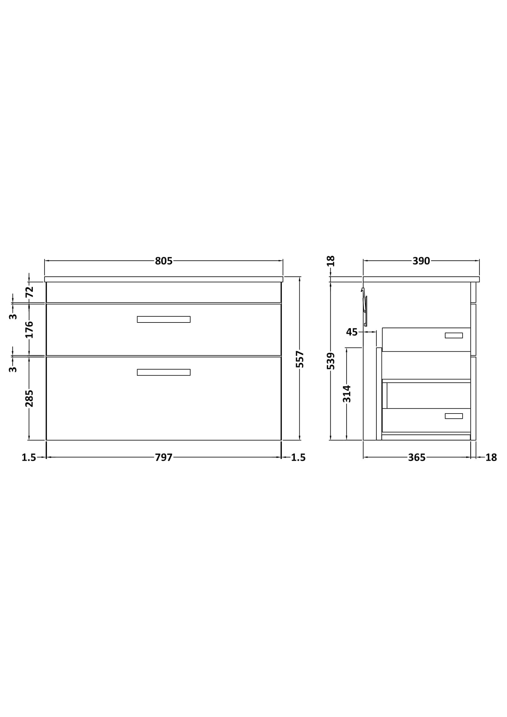 Elegant modern bathroom vanity unit with drawers, perfect for contemporary bubly bathrooms, offering sleek storage solutions and stylish design.