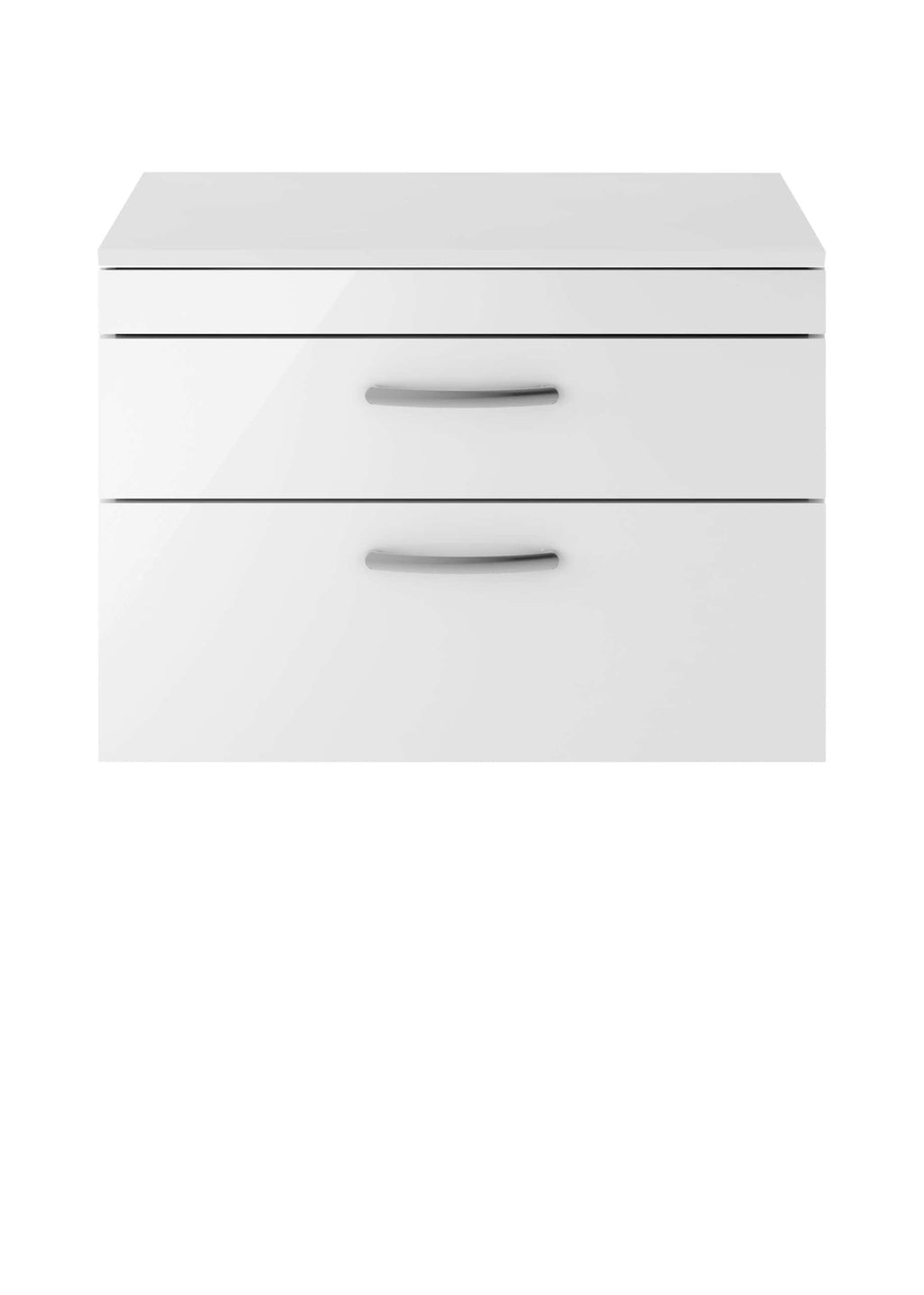 Nuie Athena 2 Drawer Wall Hung Vanity Unit With Worktop 800mm Wide