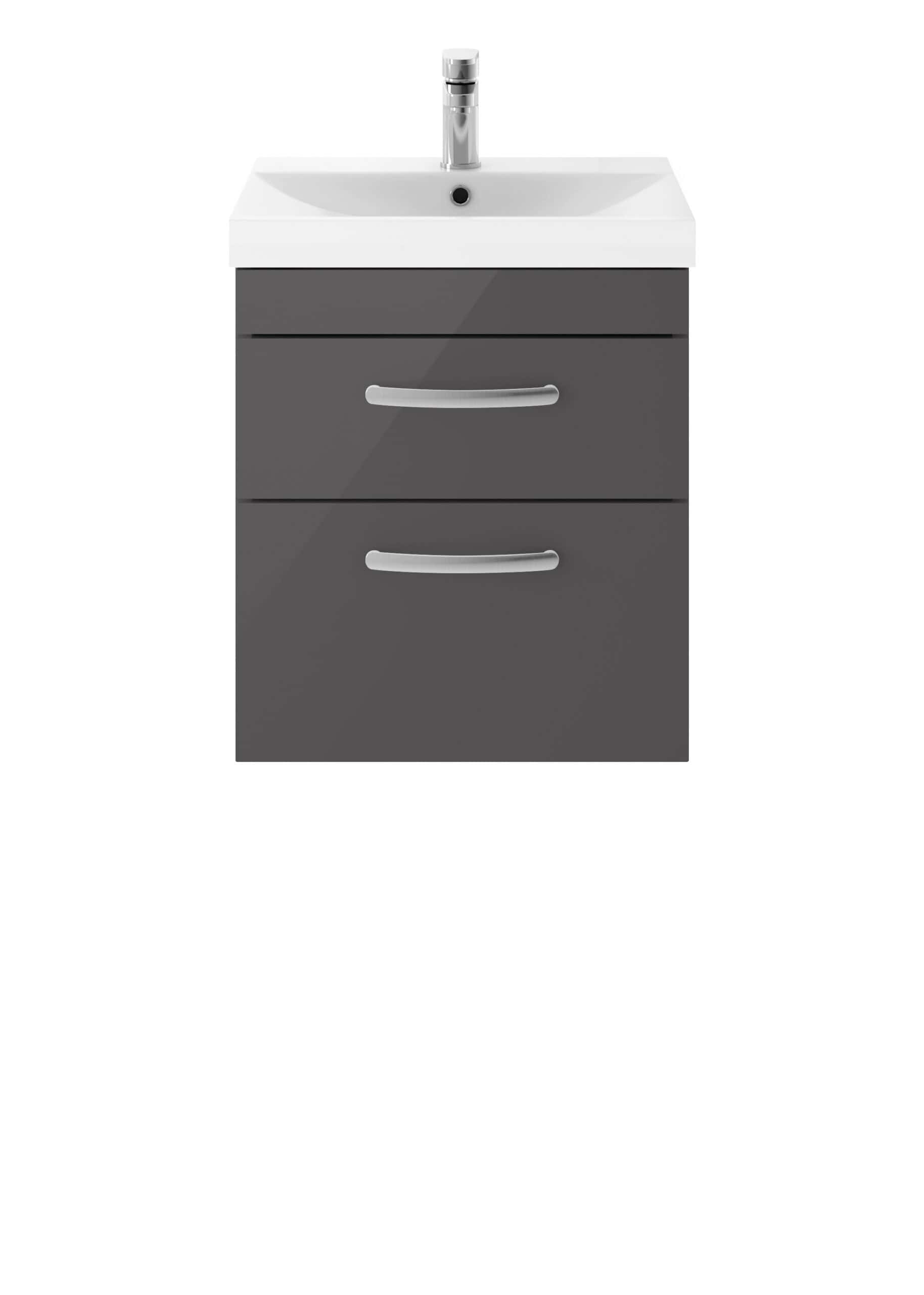 Modern bathroom vanity with built-in sink and grey storage drawers, ideal for contemporary bathroom decor and cabinetry.