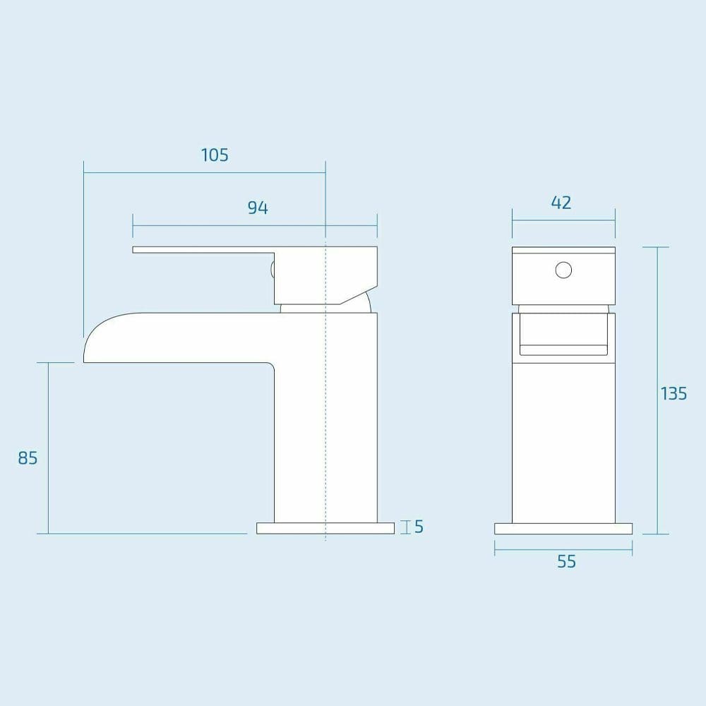 High-quality bathroom vanity unit with precise measurements, ideal for modern bathroom designs, combining stylish aesthetics with functional storage solutions.