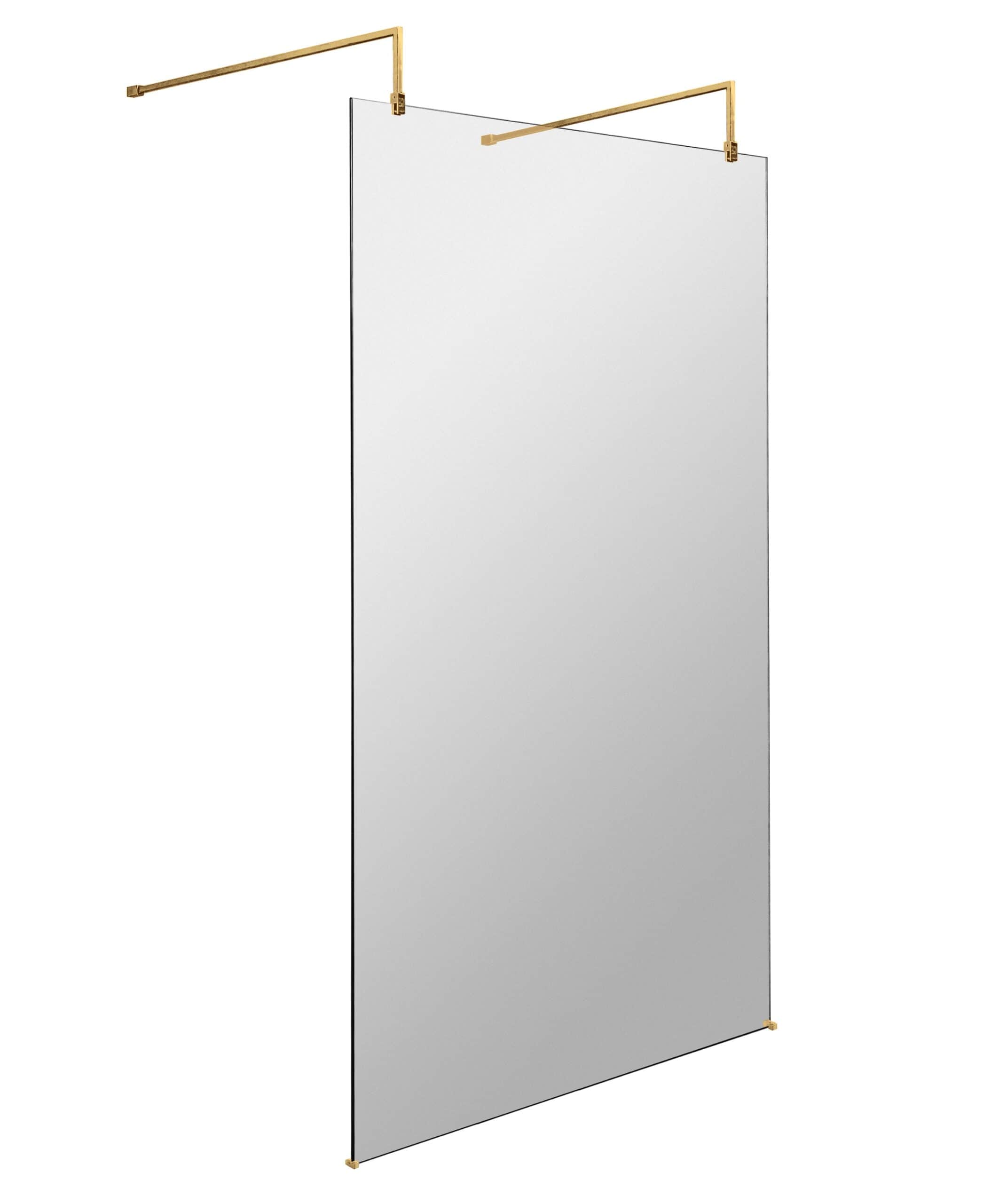 EGR07 modern full-length bathroom mirror with brass mounting hardware for elegant bathroom design.