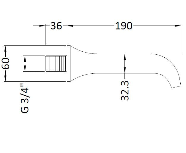 Flexible shower head with detailed technical drawing, featuring dimensions and thread specifications for bathroom plumbing fittings.