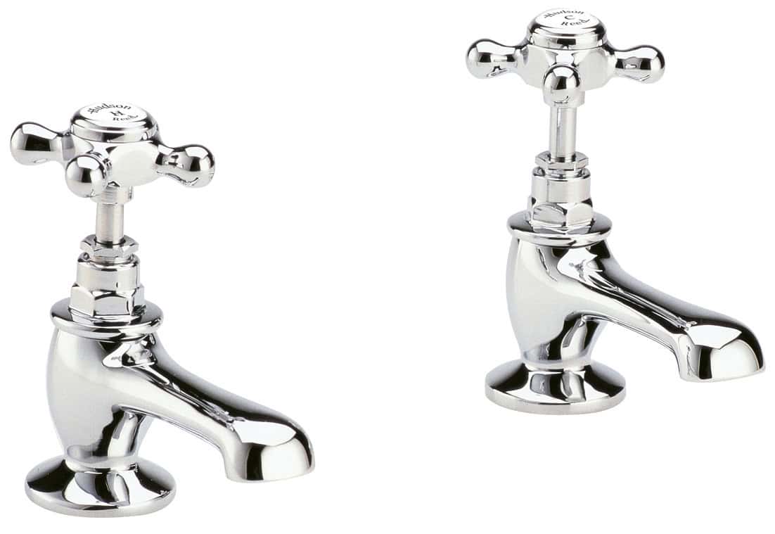 Chrome bathroom faucet taps, vintage style and high-quality material, perfect for traditional and modern bathrooms, durable and easy to install.