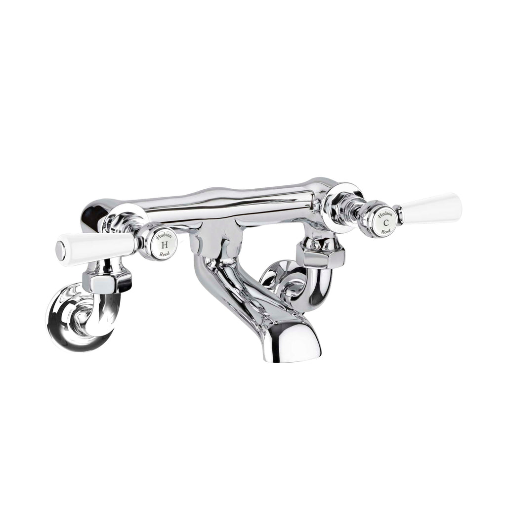 Polished chrome vintage style bath tap with dual cross handles, ideal for traditional bathroom decor, providing elegant water control and adding a classic touch.