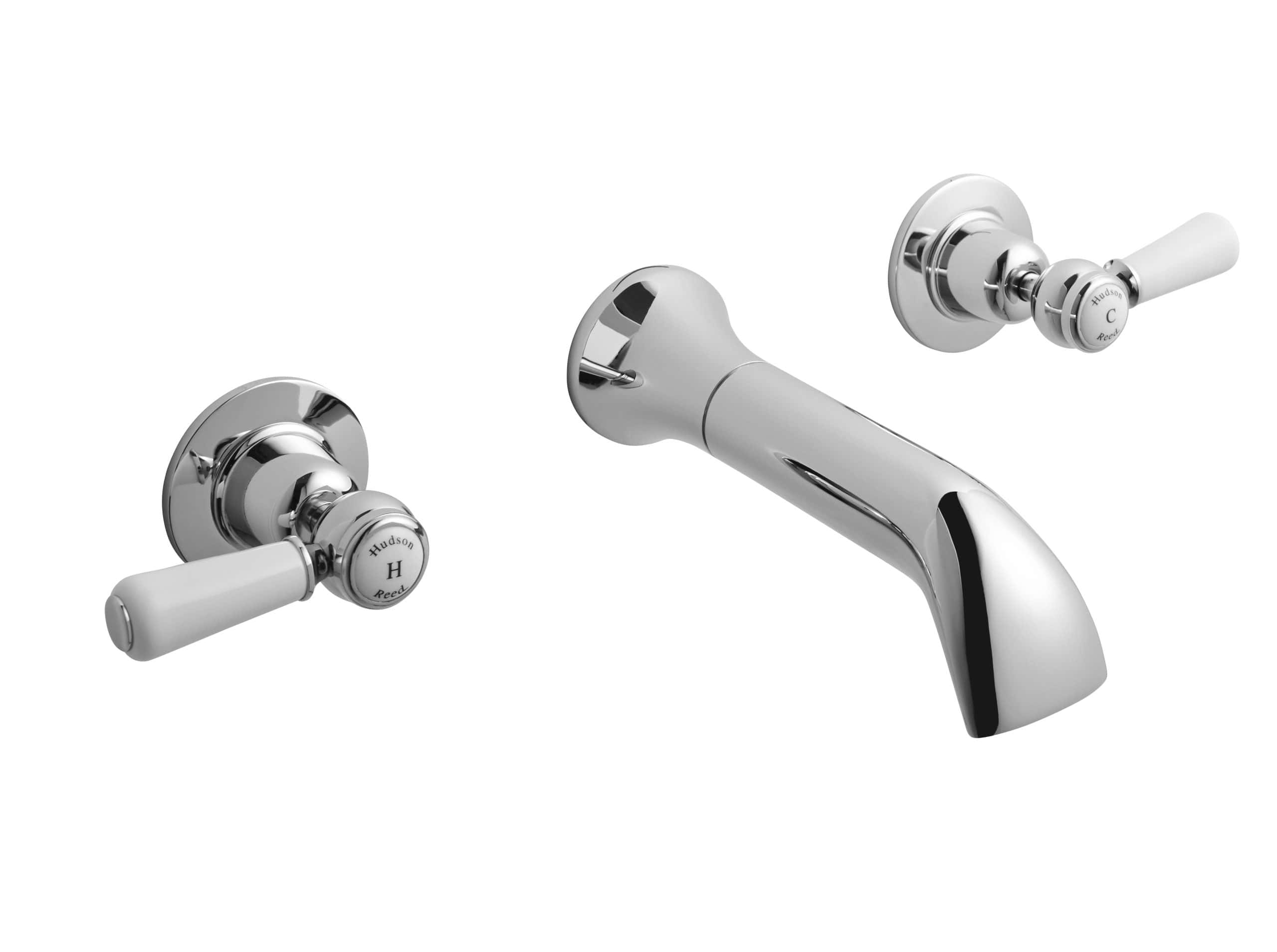 Shower tap set with white ceramic handles, polished chrome finish, ideal for luxurious Bubly bathroom renovations and modern bathroom fixtures.