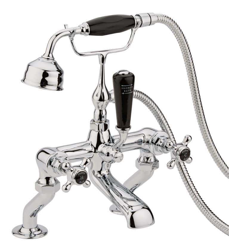 Hudson Reed Topaz Crosshead Hex Deck Mounted Bath Shower Mixer Tap