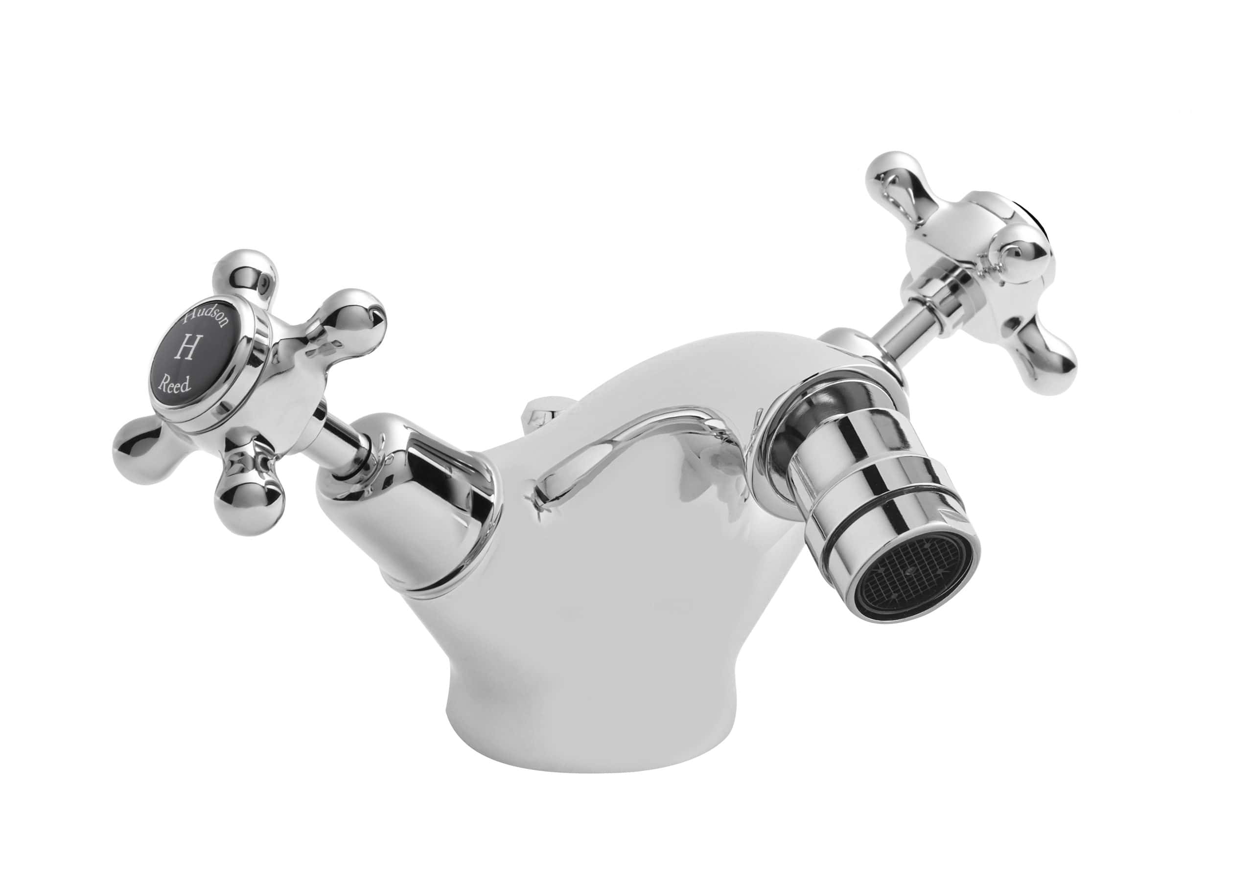 Polished chrome vintage-style bathroom tap with twin cross handles, ideal for classic or traditional bathroom designs, part of Bubly Bathrooms premium fittings collection.