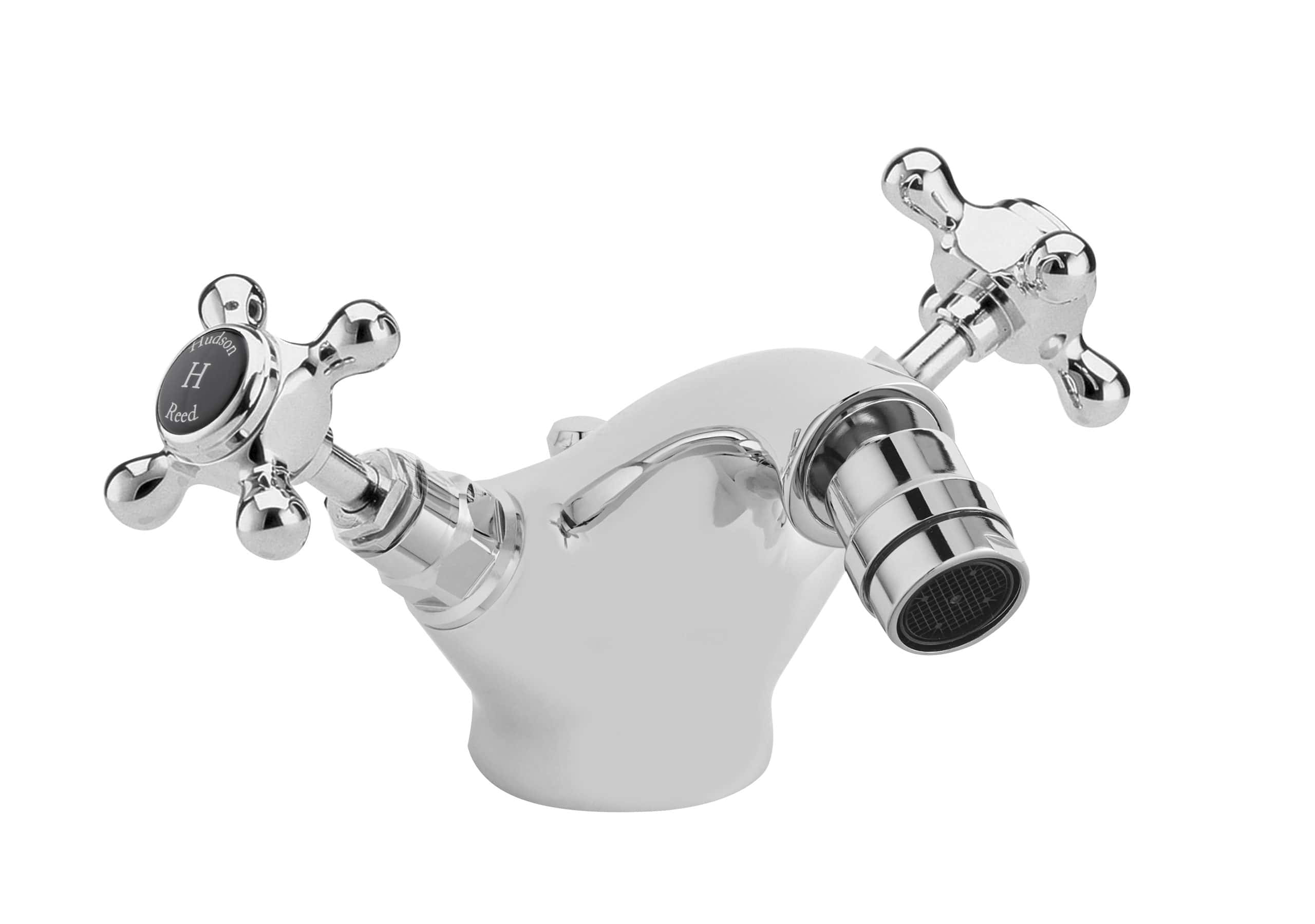 Polished chrome vintage-style bathroom tap with dual cross handles, traditional design, ideal for classic bathroom decor, high-quality fixture from Bubly Bathrooms.