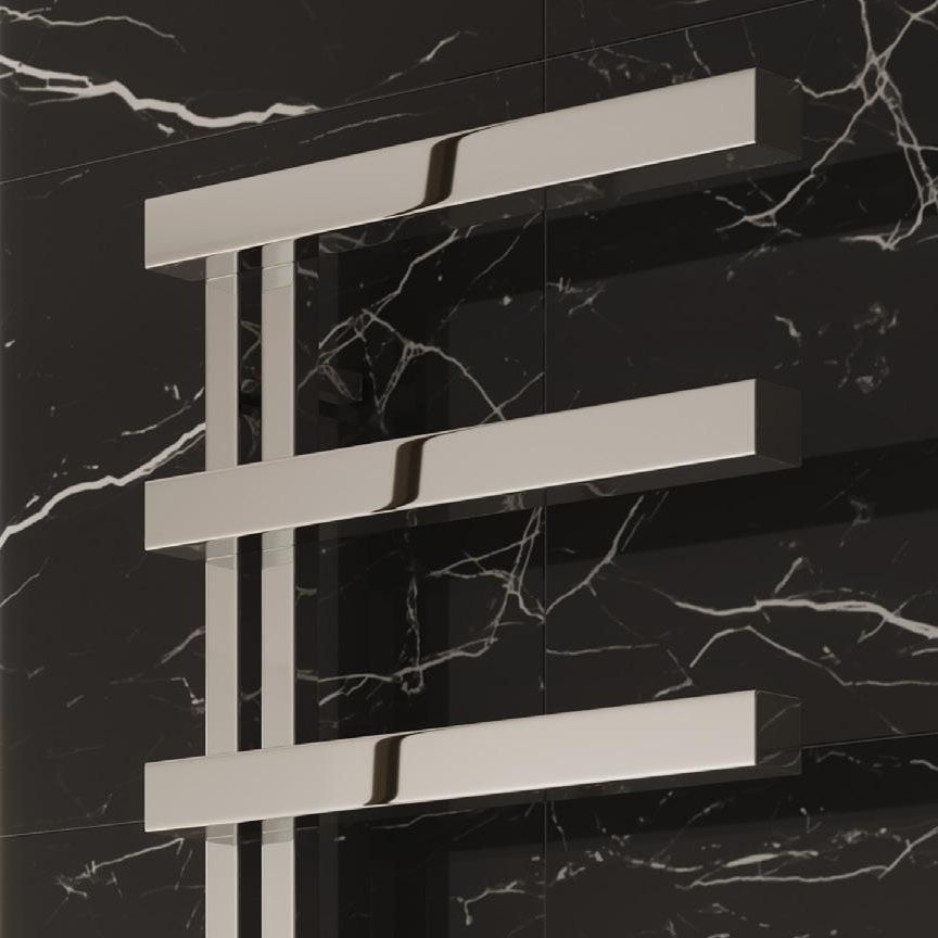 Reina Piazza Polished Stainless Steel Heated Towel Rail