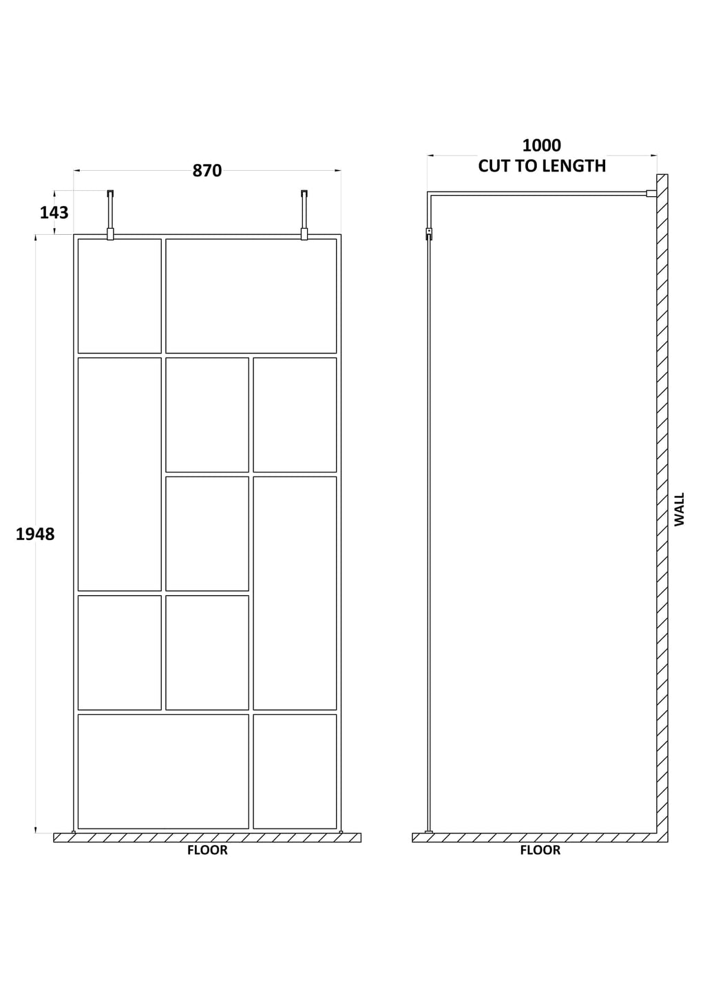 Sliding glass shower screen with modern design for bathrooms - Bubly Bathrooms UK.