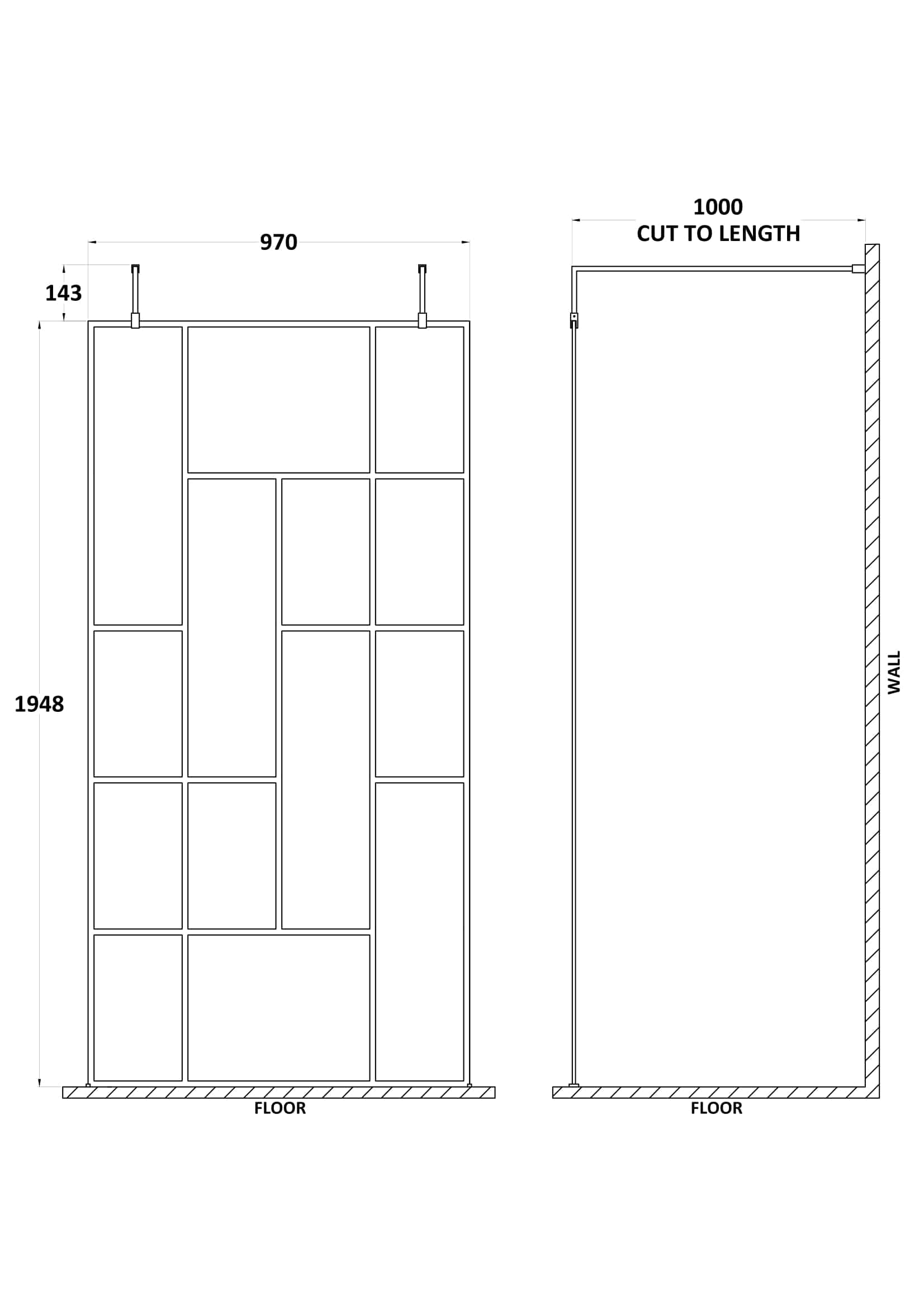 High-quality custom shower screen design with precise measurements for bathroom renovation and installation. Ideal for modern, stylish Bubly bathrooms.
