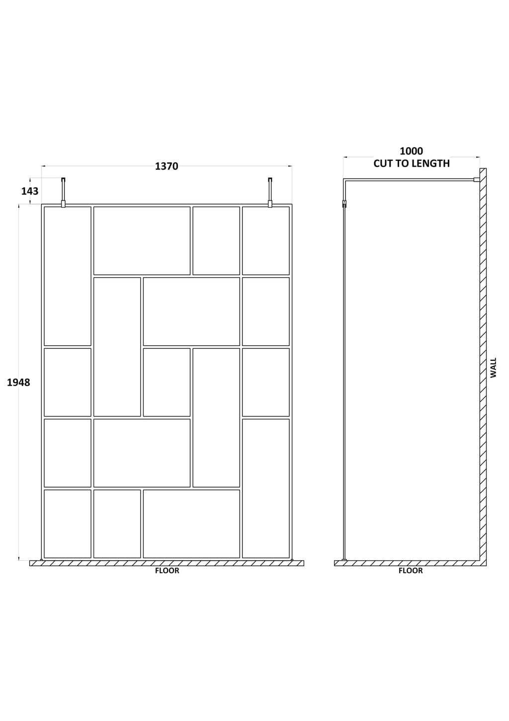 Industrial bathroom storage unit blueprint with detailed measurements and design specifications for custom bathroom furniture.