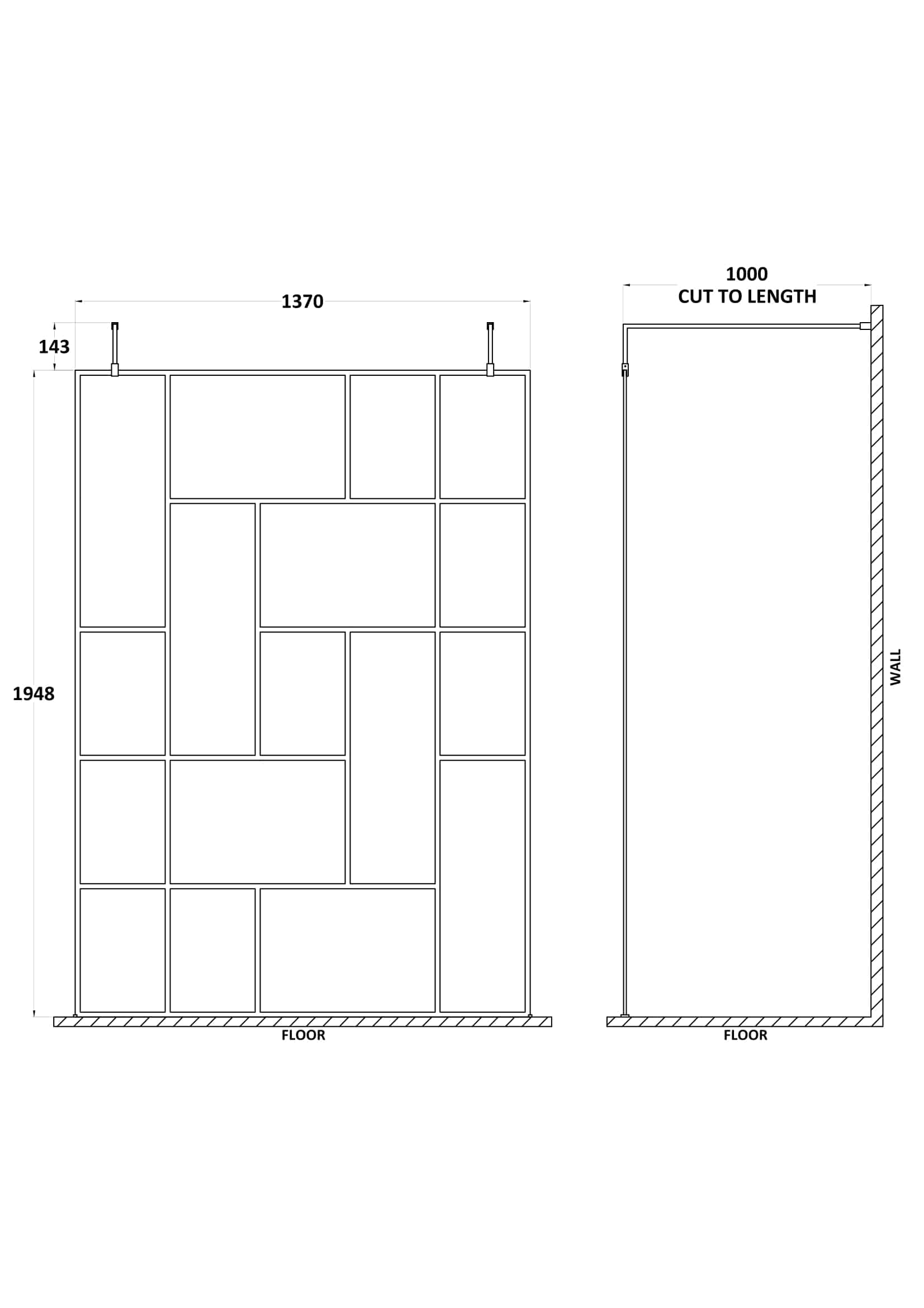 Industrial bathroom storage unit blueprint with detailed measurements and design specifications for custom bathroom furniture.