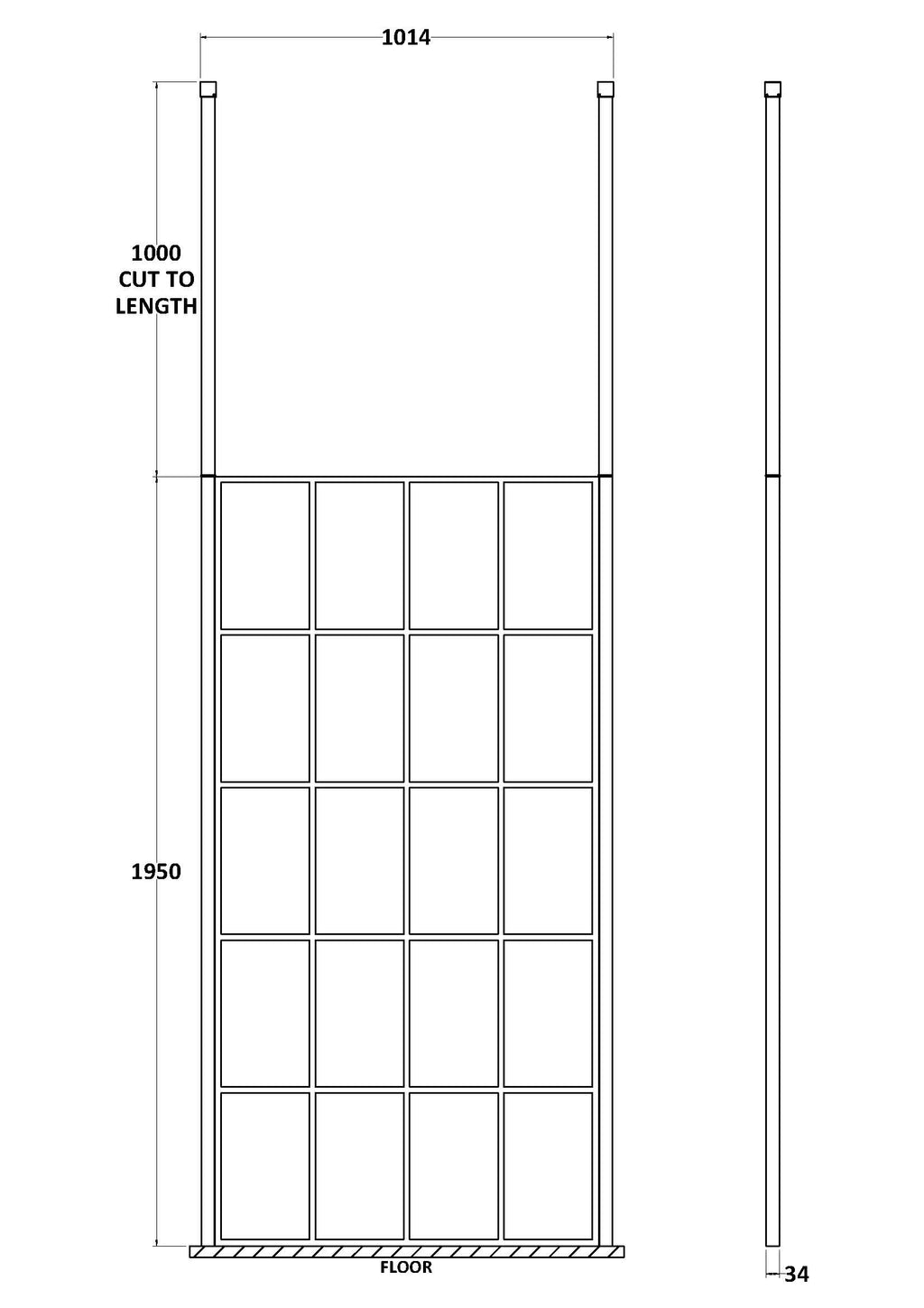 Aluminium shower screen with modern design, featuring customizable heights and durable materials for stylish and functional bathroom upgrades.