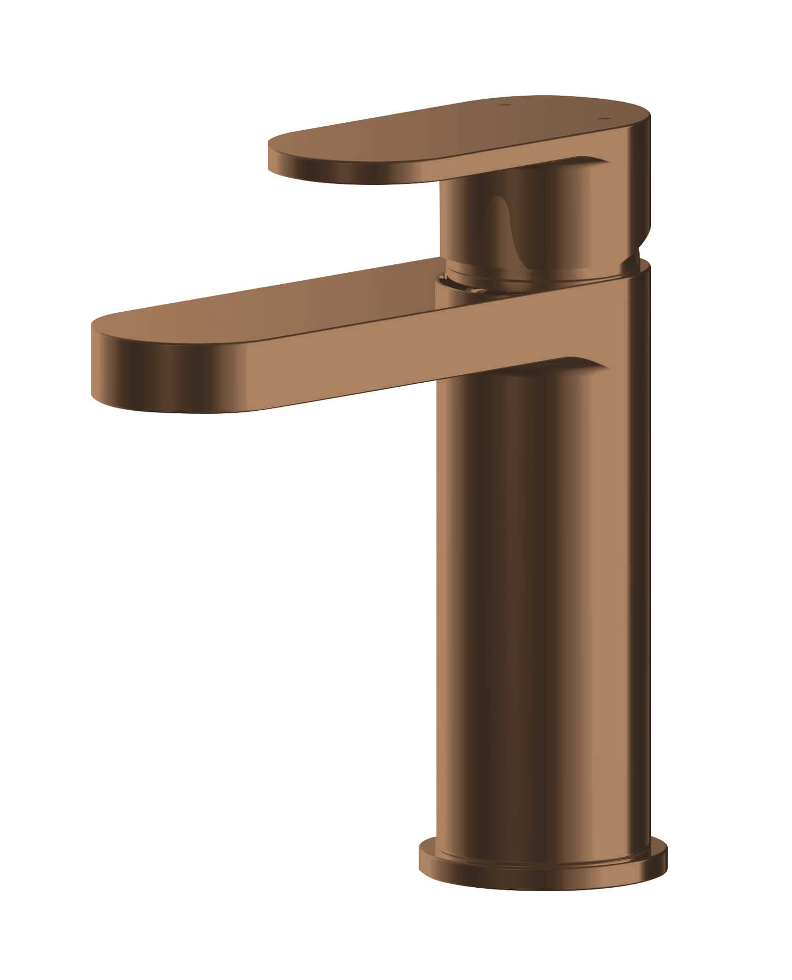 Brushed bronze bathroom sink tap, modern single-handle mixer tap for contemporary bathroom designs. Durable and stylish brass construction with easy installation features.