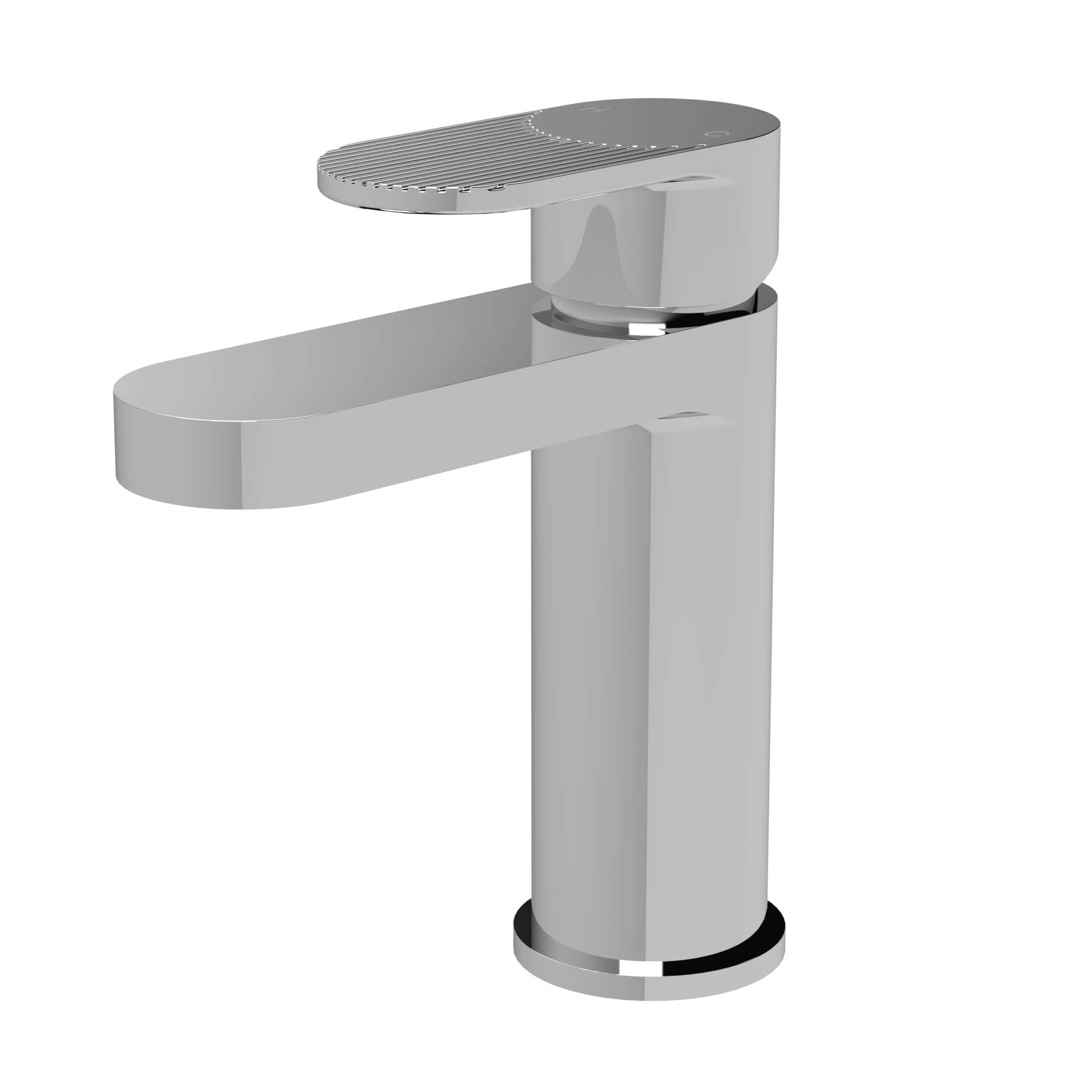 Modern chrome bathroom basin mixer tap with ergonomic lever and sleek design for contemporary bathroom decor.