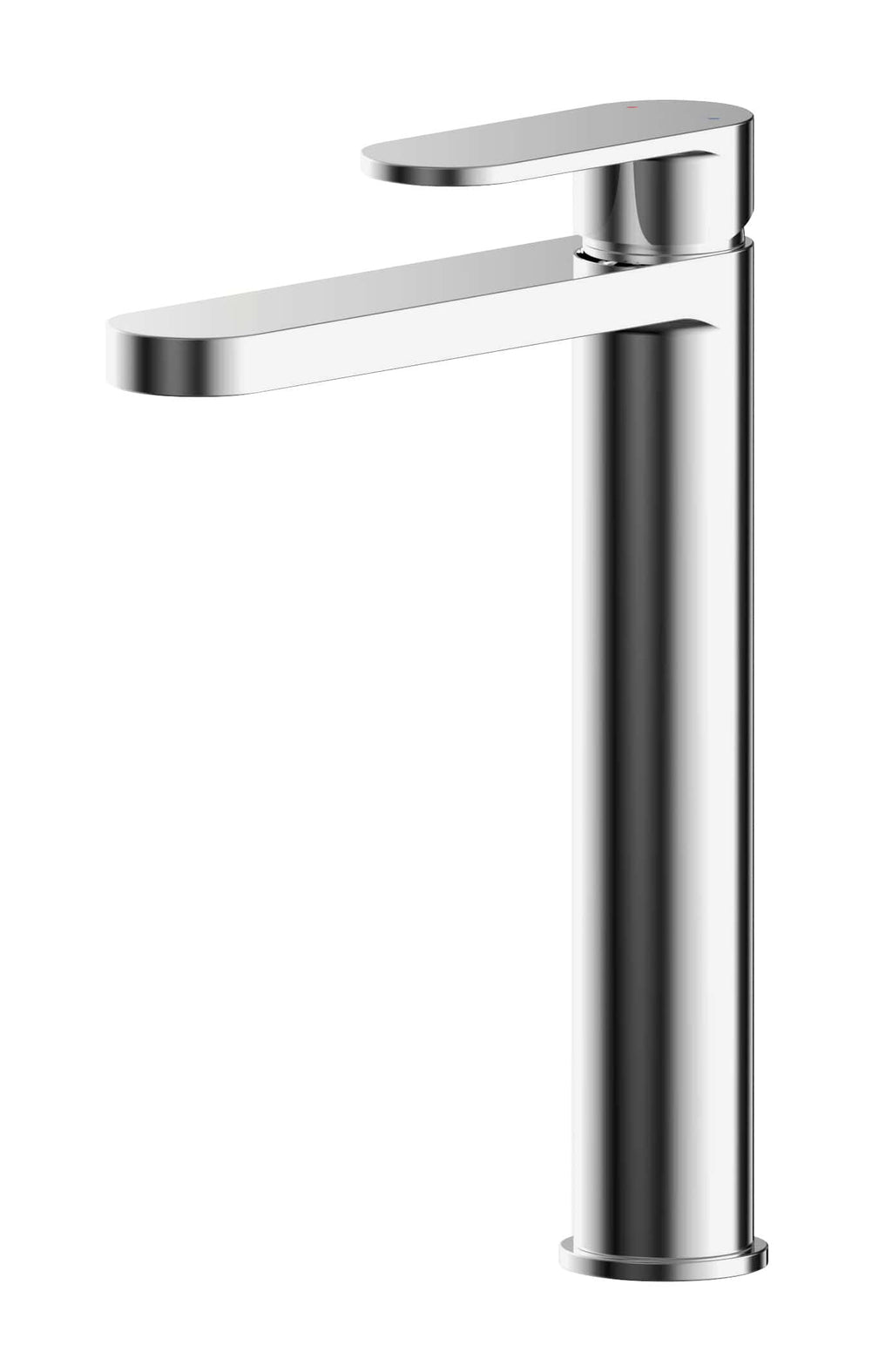Polished chrome bathroom faucet with modern design, single-handle mixer tap for sink or basin. Ideal for contemporary bathroom renovation and fittings.
