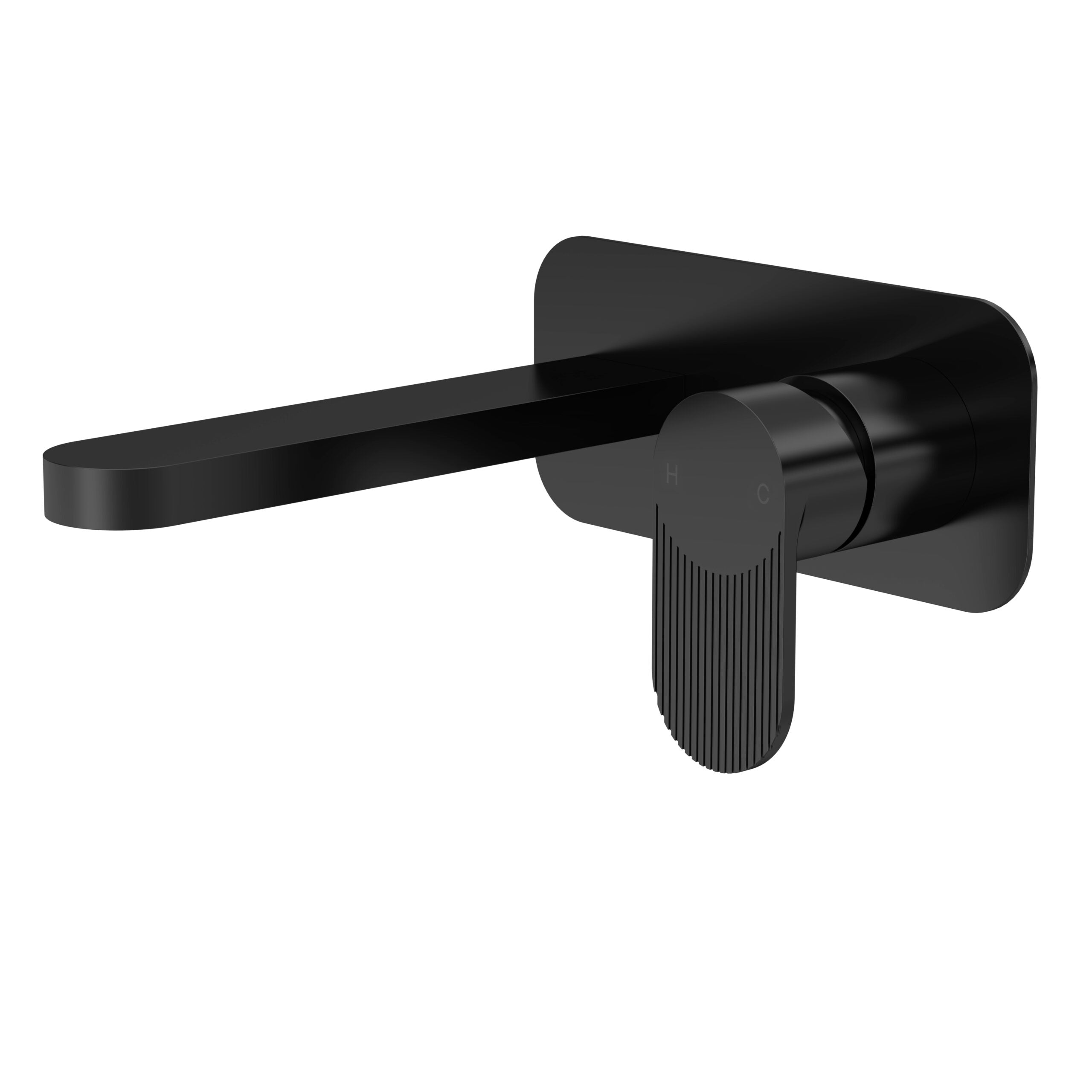 Sleek black bathroom mixer tap with adjustable temperature control and modern minimalist design for stylish bathrooms.