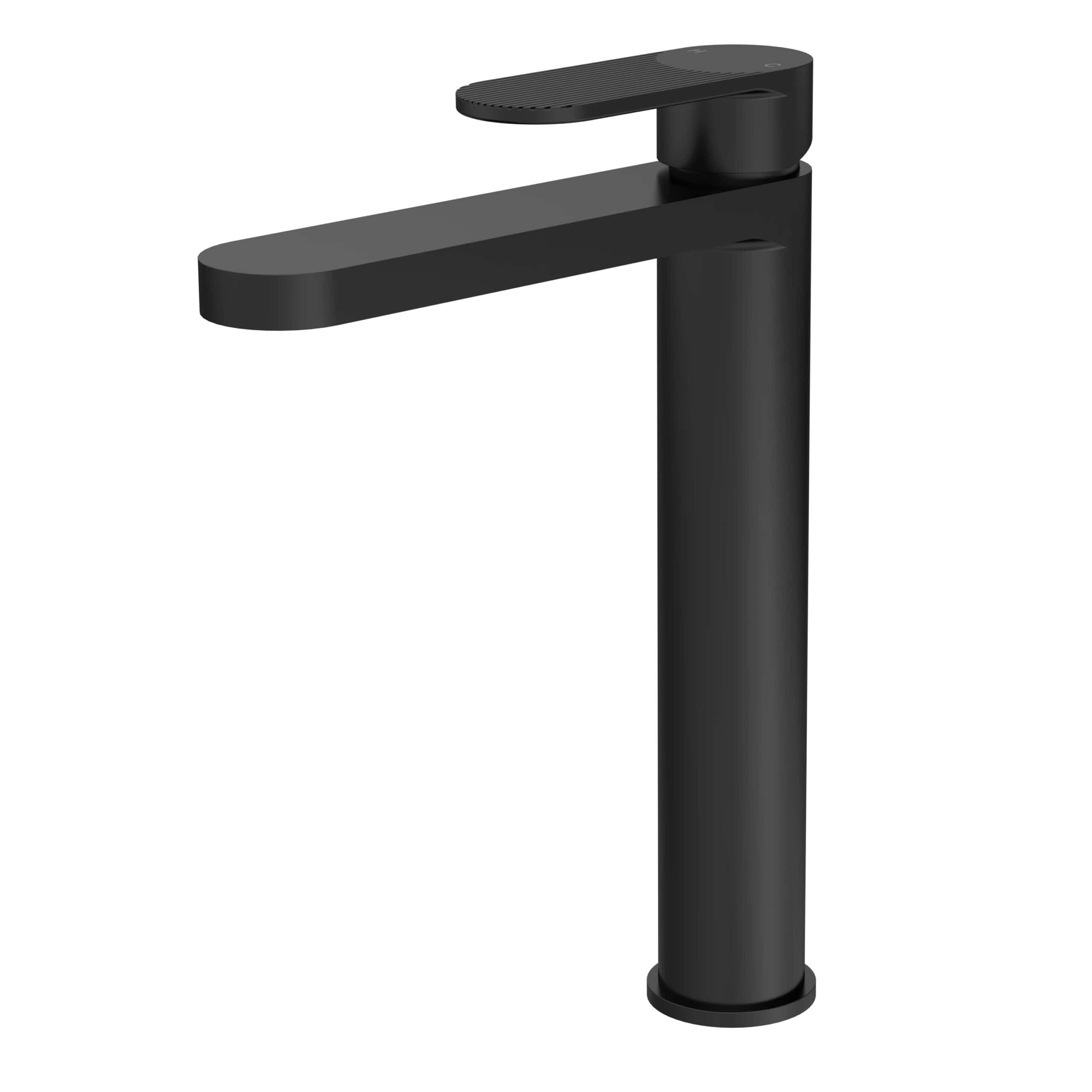 Sleek black bathroom tap with modern minimalist design, ideal for contemporary bathrooms, providing stylish functionality and easy installation. Perfect for enhancing bathroom aesthetics.