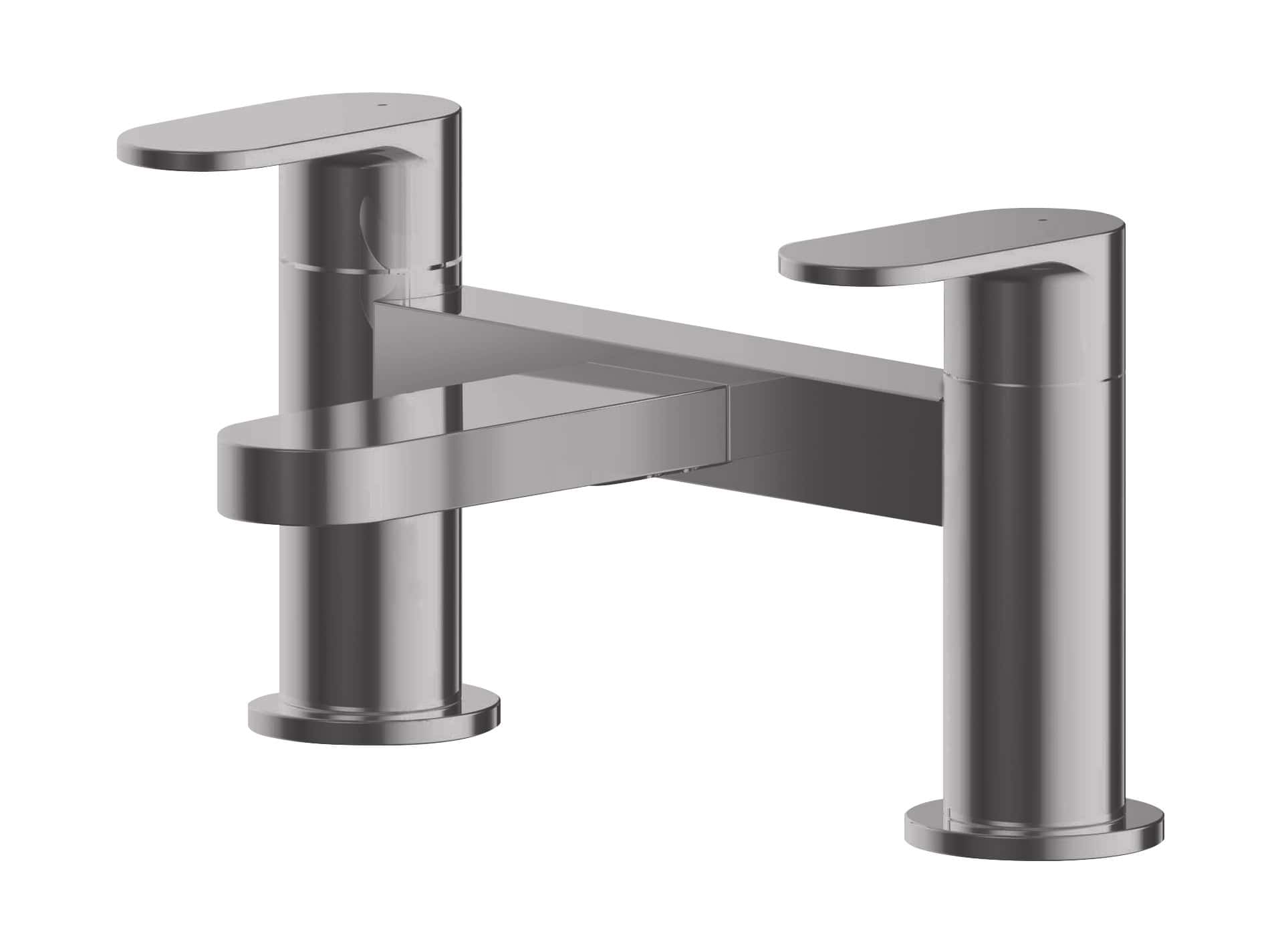 Shiny stainless steel bathroom tap with modern design, perfect for contemporary baths or washbasins, providing a sleek and durable Functionality.