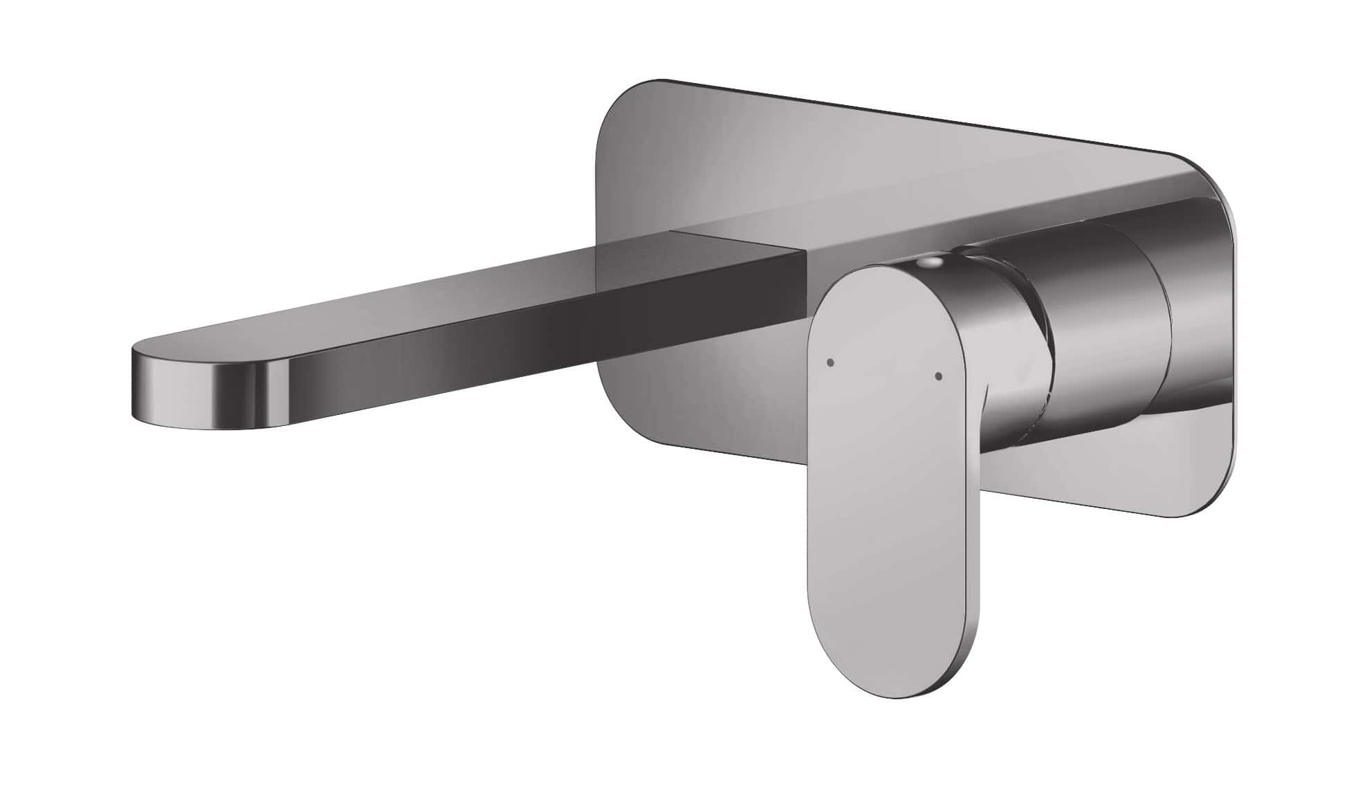 Shiny modern bathroom tap with sleek chrome finish. Perfect for contemporary bathroom designs, offering durability and stylish functionality. Ideal for both residential and commercial bathrooms.