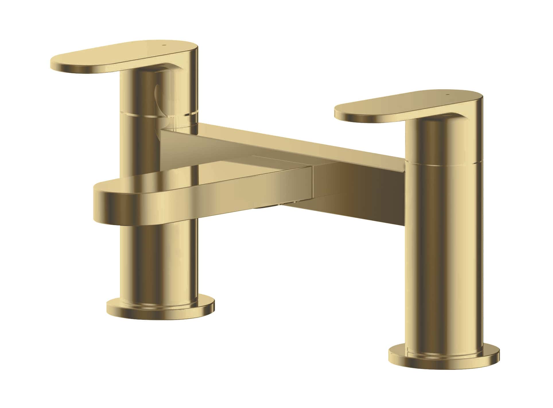 Polished gold bathroom mixer tap, modern design, high-quality bath and sink fitting, luxury bathroom fixtures, Bubly Bathrooms.