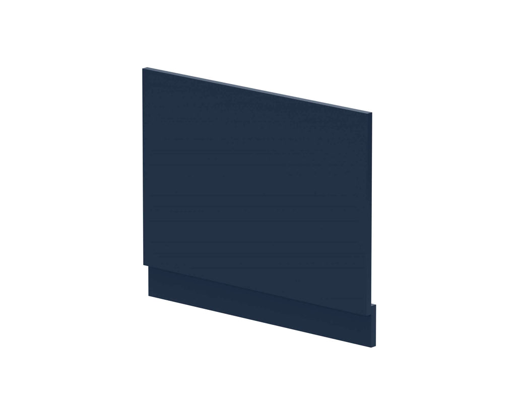 Sleek navy blue bathroom cabinet with a modern minimalist design for stylish bathroom storage solutions.