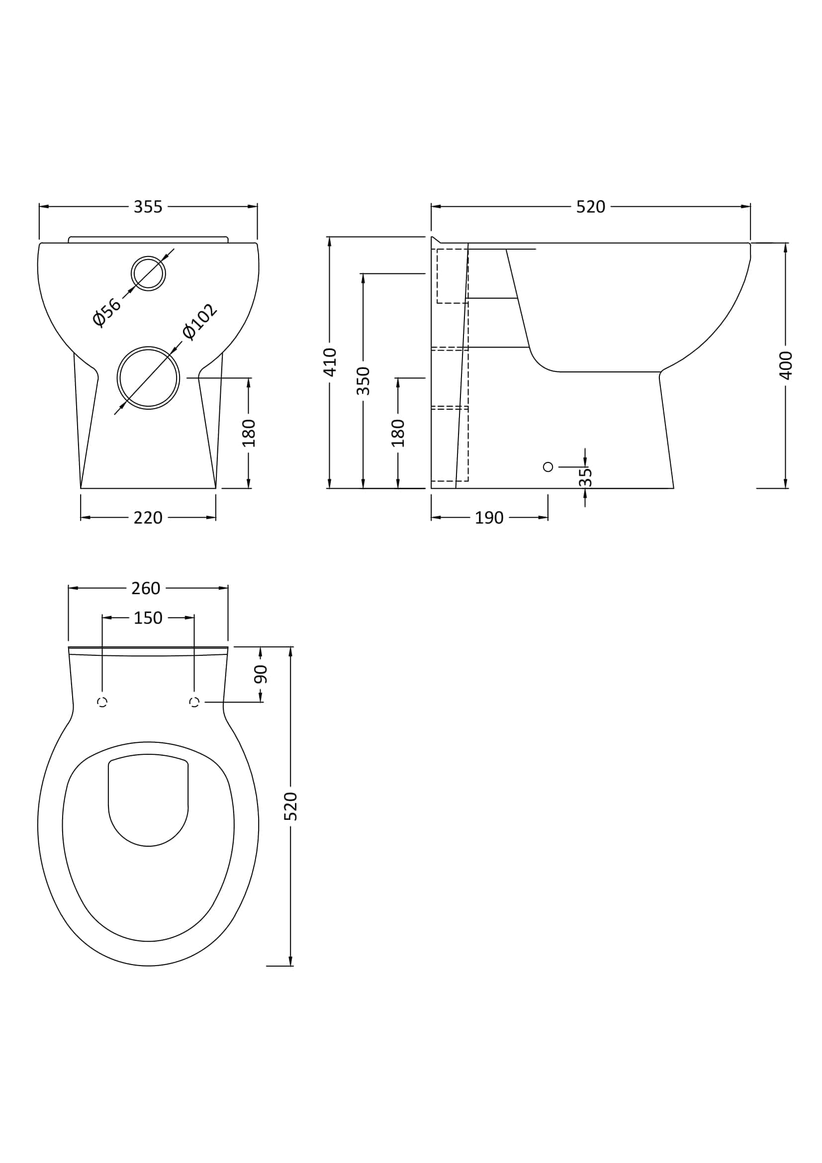 Contemporary bathroom design with modern toilet and sleek dimensions, ideal for stylish and functional Bubly bathrooms in the UK.