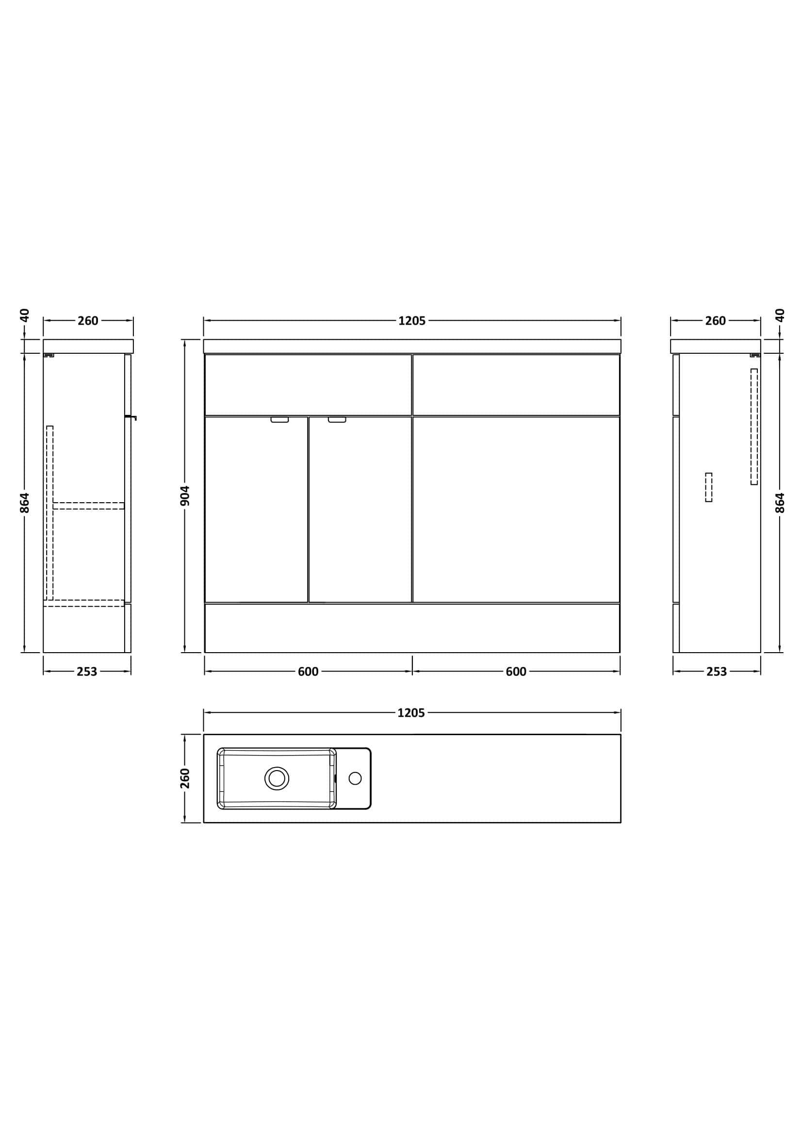 Modern bathroom vanity unit with integrated sink and storage, ideal for contemporary Bubly bathrooms, featuring sleek design and functional features.