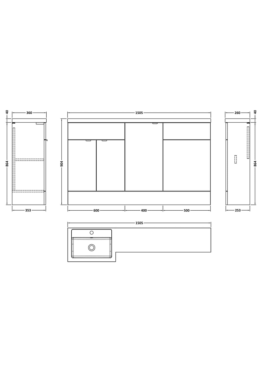 Contemporary bathroom vanity unit with integrated sink, storage cabinets, and sleek design – ideal for modern Bubly bathrooms. Offers functionality and style for optimal space utilisation.