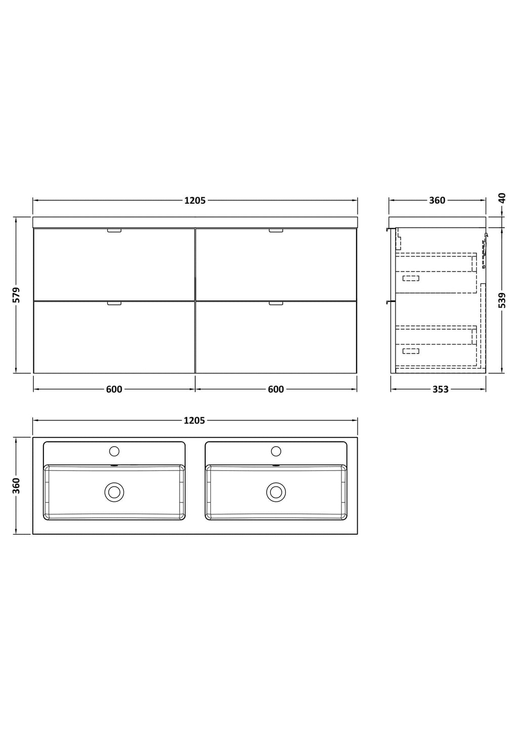 Modern double sink vanity unit with spacious storage drawers and sleek design, ideal for contemporary bathrooms. Perfect for enhancing bathroom functionality and style.
