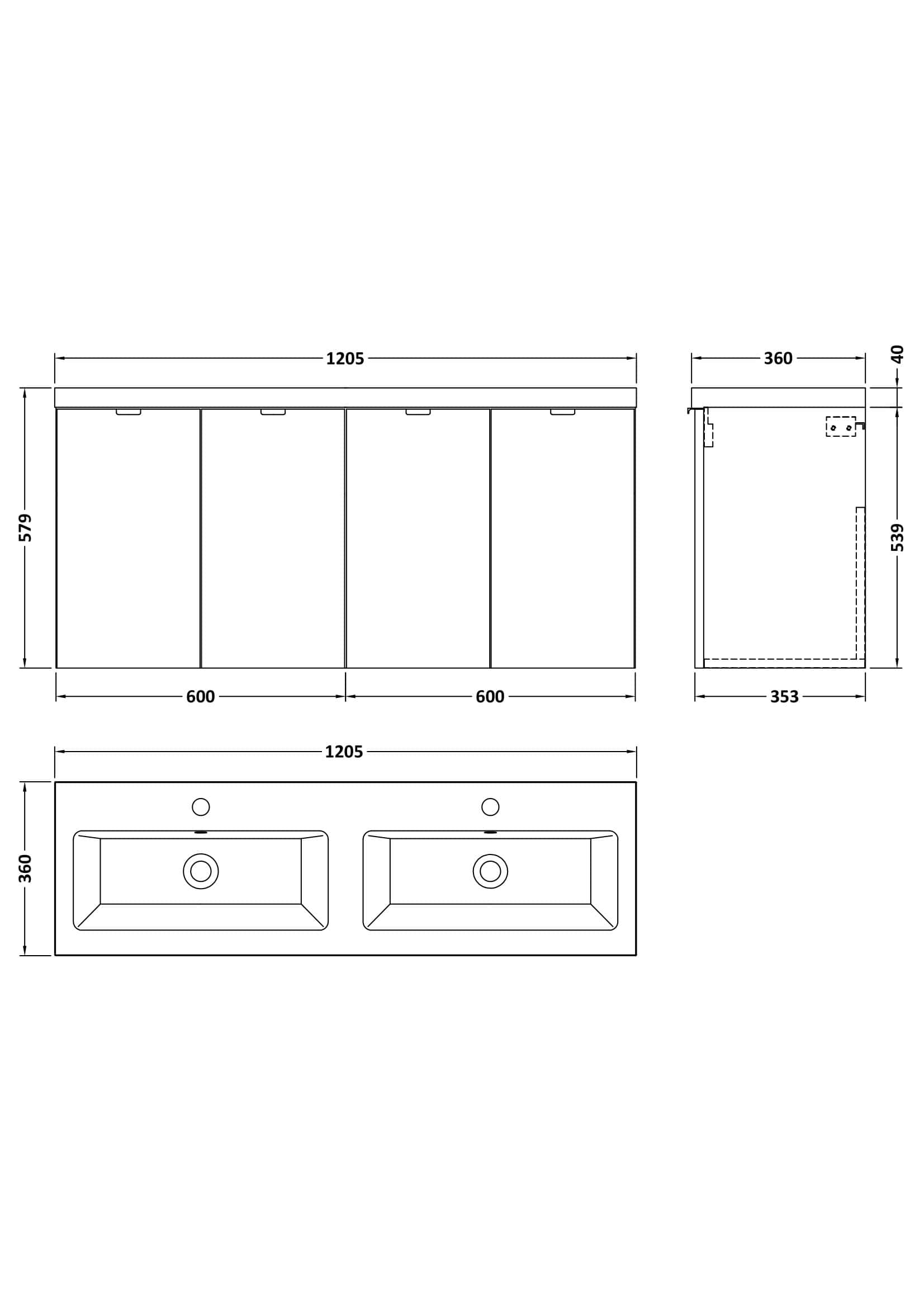 Double sink bathroom vanity unit with storage for modern Bubly bathrooms, featuring sleek design and durable materials. Ideal for contemporary bathroom decor and space optimisation.