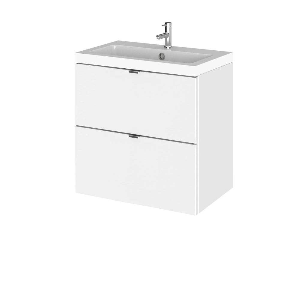 Sleek white bathroom vanity with integrated sink and storage drawers, perfect for modern bathroom designs and efficient space utilisation for a clean and minimalist look.