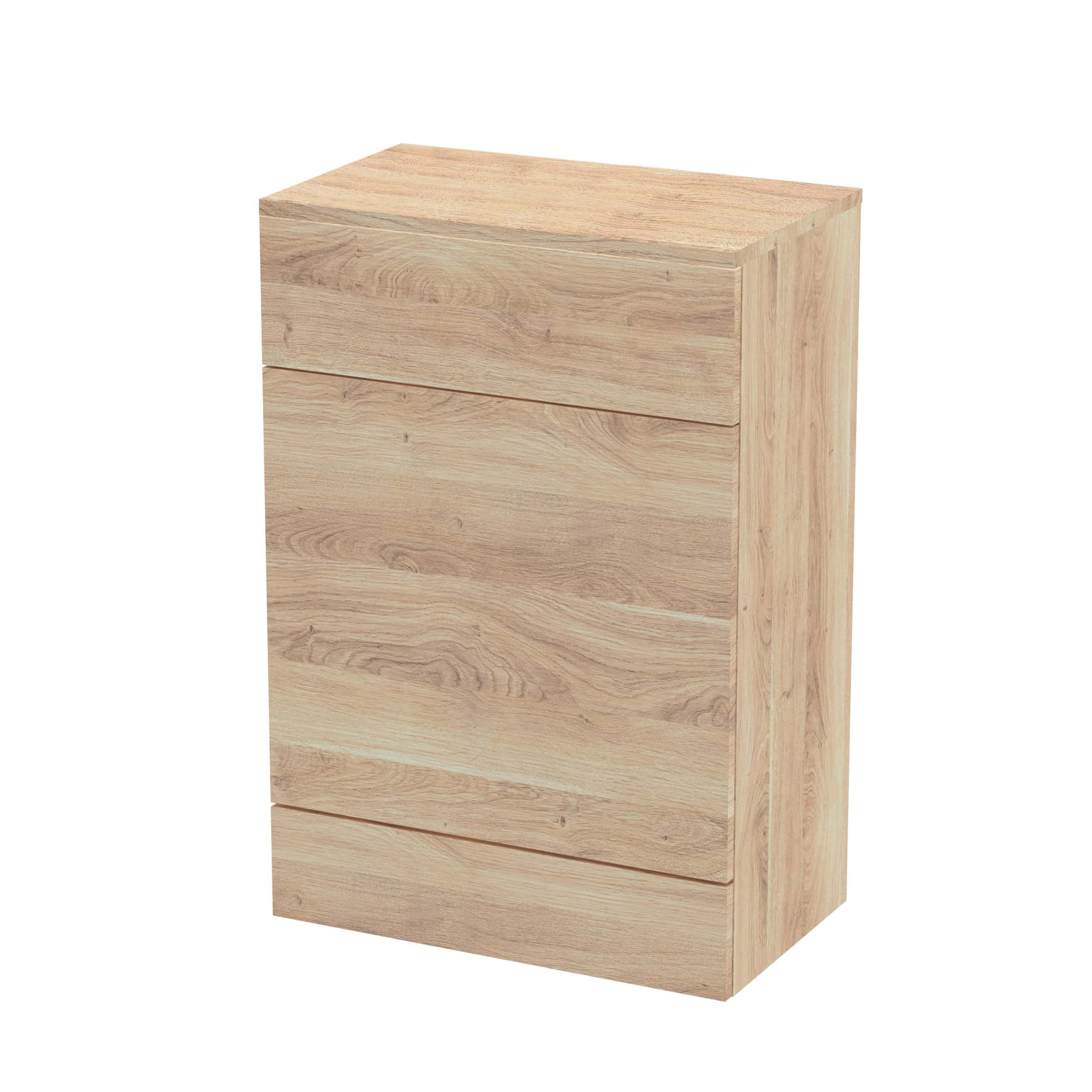 Elegant wooden bathroom storage cabinet offering practical and stylish organisation solutions for modern bathrooms. Crafted from natural wood for a warm, contemporary look. Perfect for storing toiletries and towels.