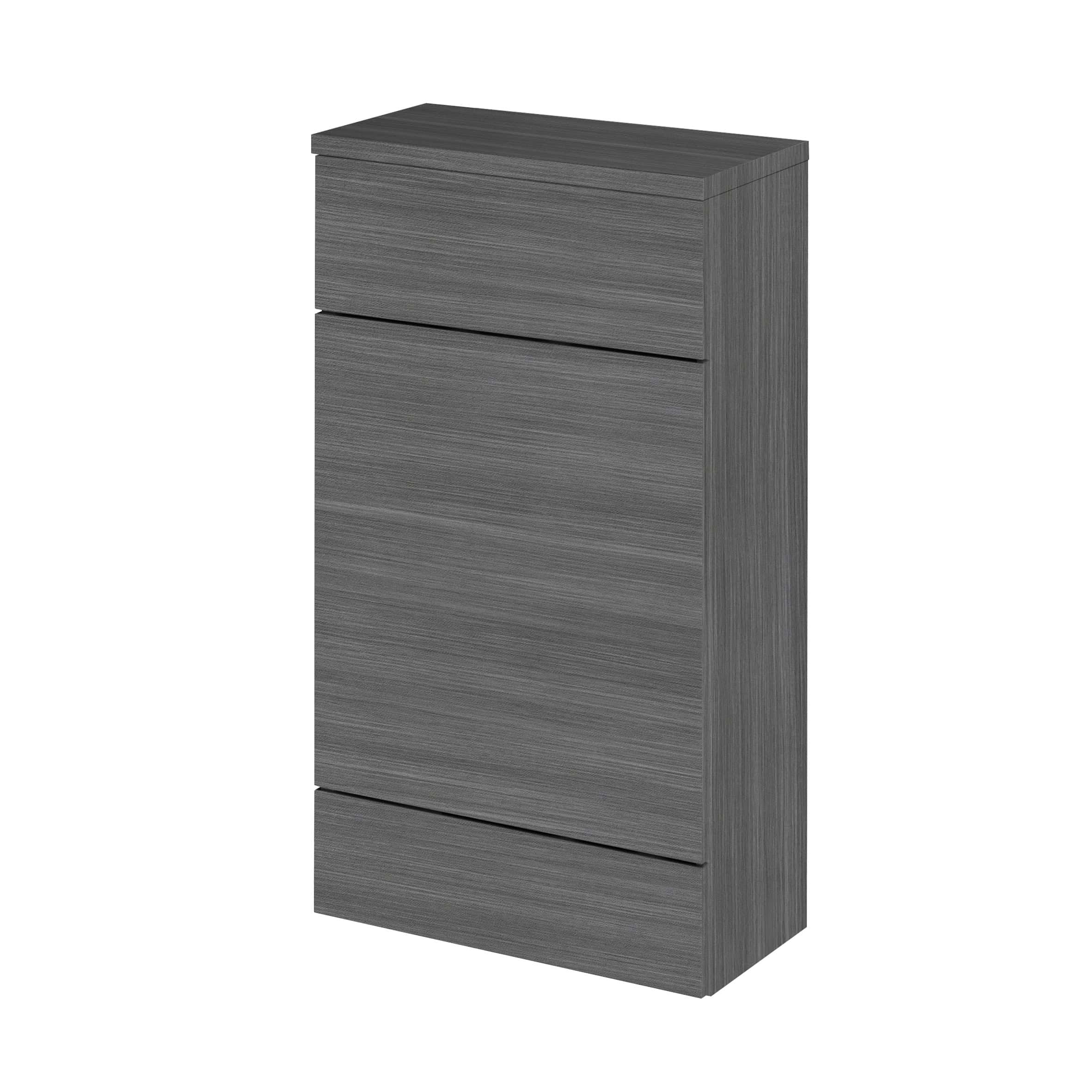 Sleek grey bathroom cabinet with three drawers, modern storage solution for bathrooms, durable and stylish bathroom furniture from Bubly Bathrooms.