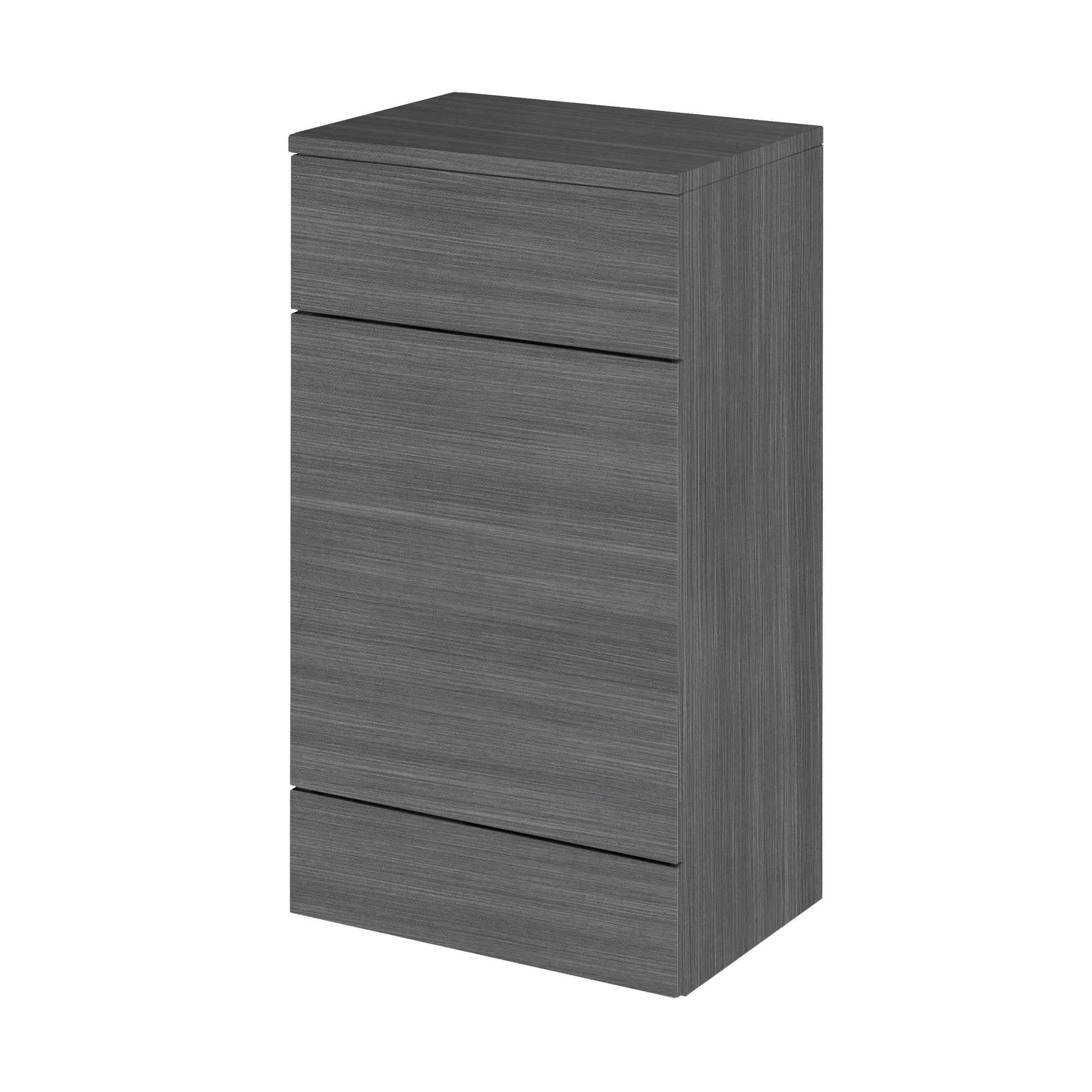 Sleek grey bathroom storage cabinet with three drawers, modern minimalist design, ideal for organised bathroom spaces and contemporary home decor.