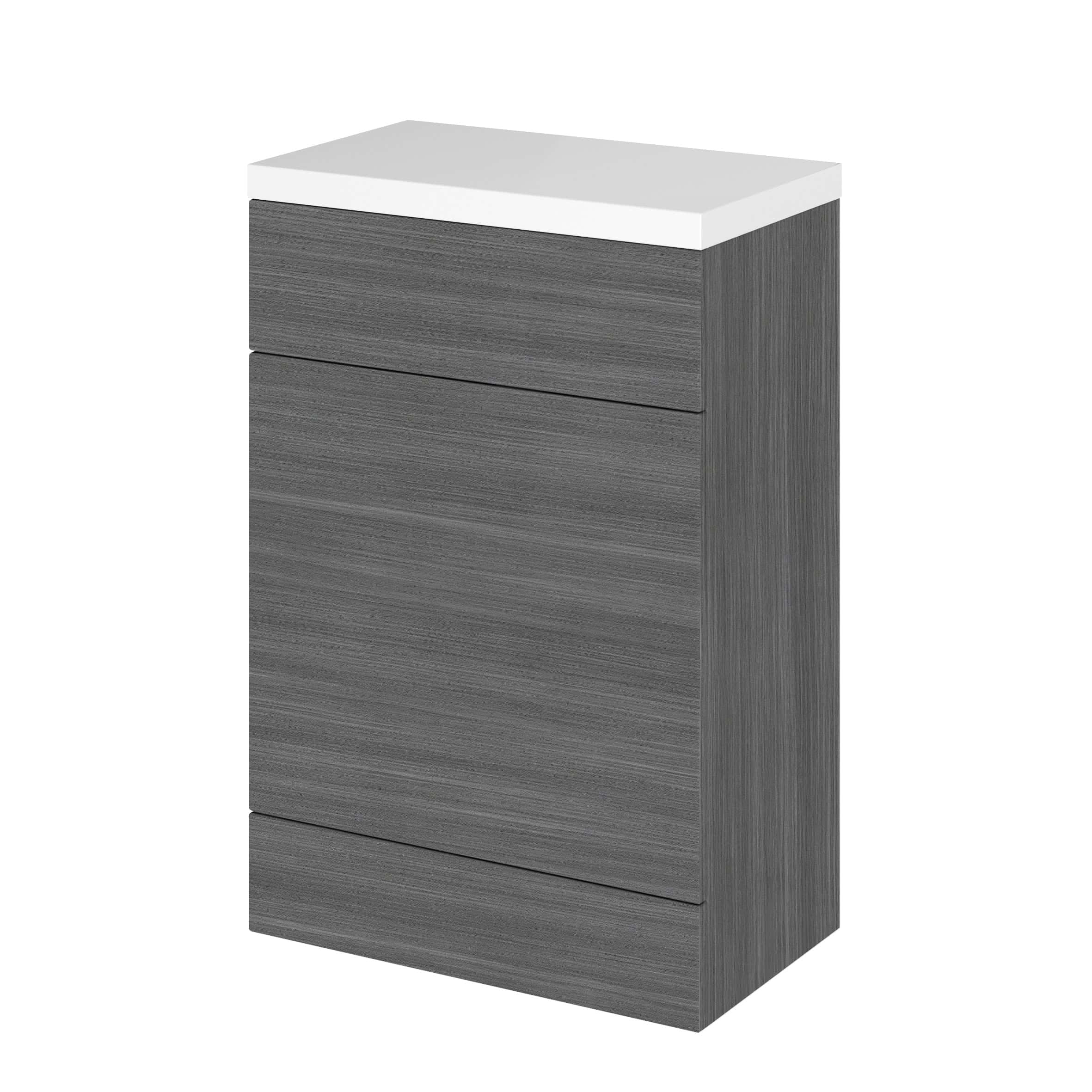 Sleek grey bathroom storage cabinet with three drawers, modern design and minimalist style, ideal for bathroom organisation and space-saving solutions.