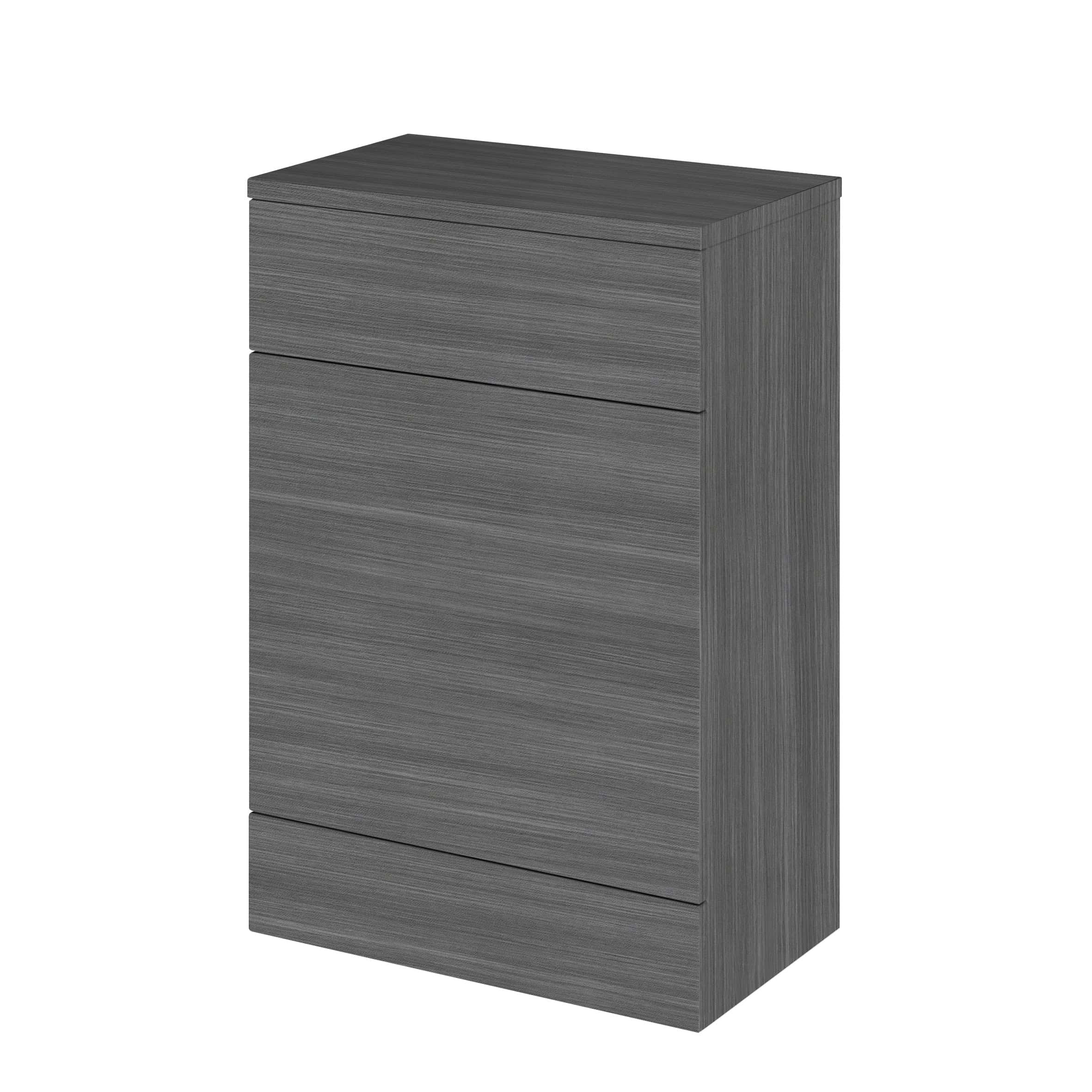 Modern grey wooden bathroom cabinet with three drawers, ideal for storage and organisation, perfect for contemporary bathroom designs.