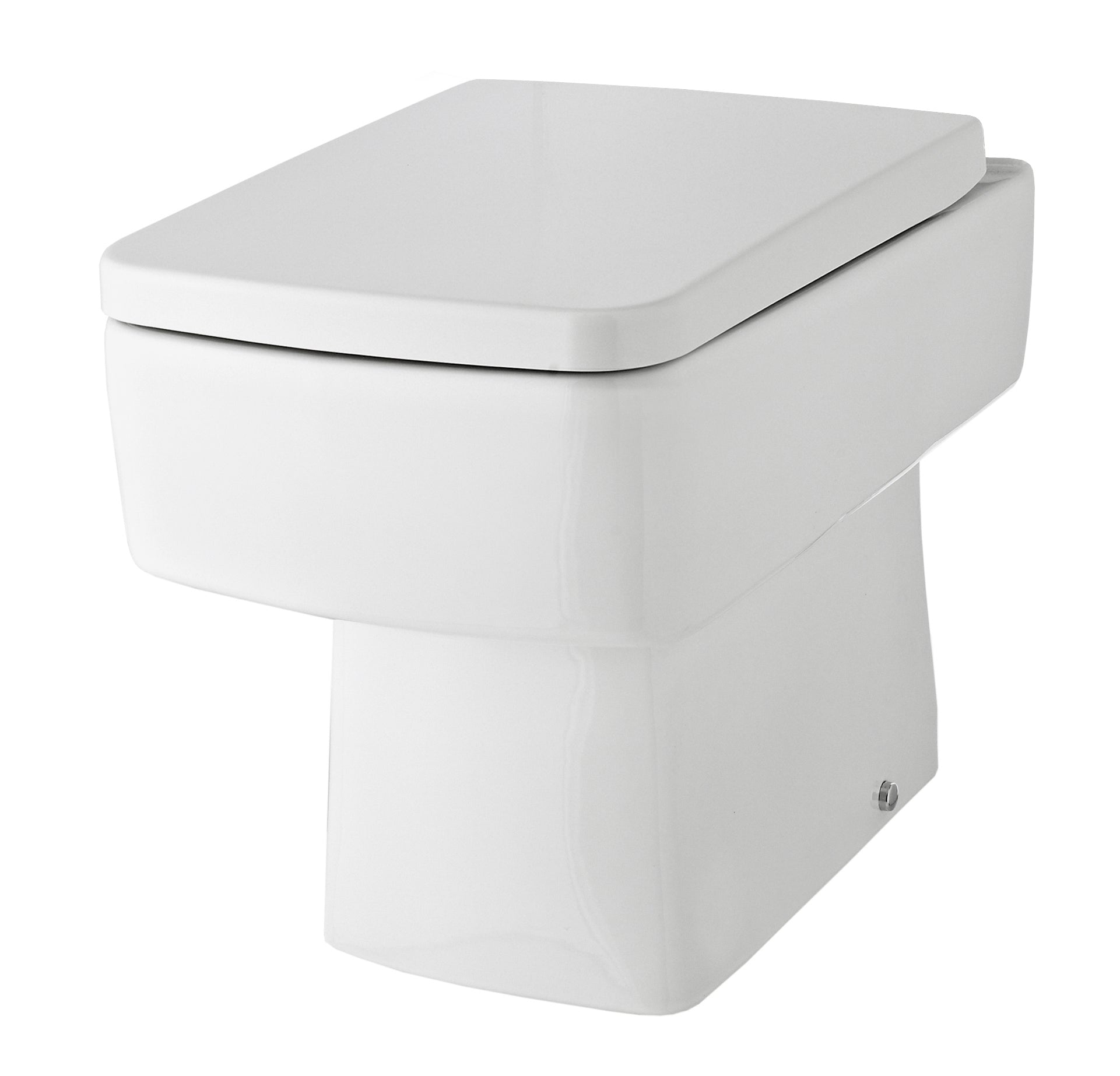 Sleek white modern toilet with soft-close lid, ideal for contemporary bathrooms, featuring durable ceramic construction and clean design for comfort and style.