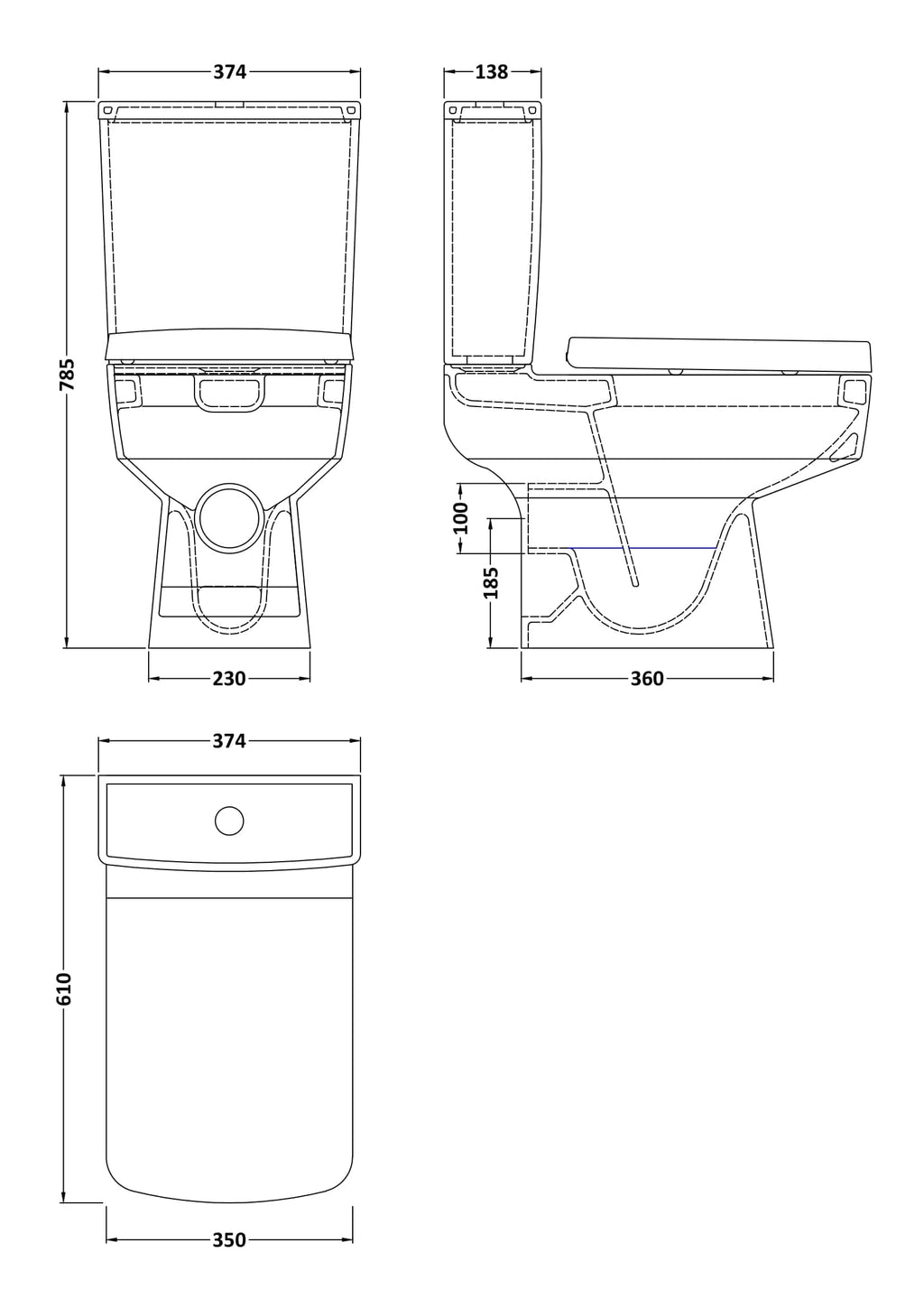 Sleek modern toilet design featuring clean lines, ergonomic comfort, and precise dimensions, ideal for contemporary bathroom renovations and optimising space.