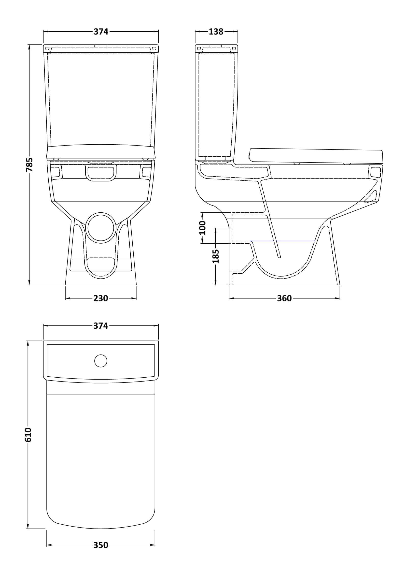 Sleek modern toilet design featuring clean lines, ergonomic comfort, and precise dimensions, ideal for contemporary bathroom renovations and optimising space.