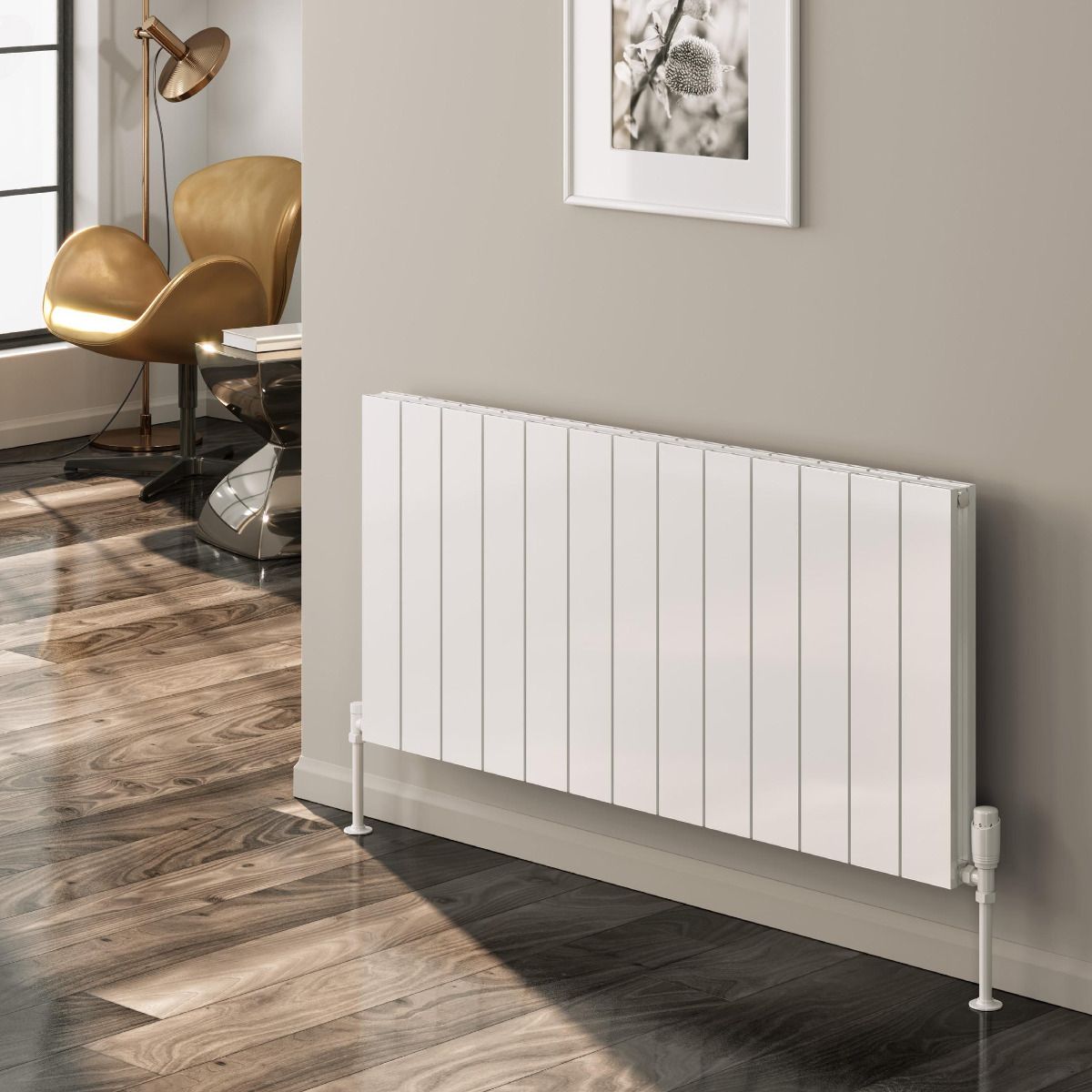 Reina Casina Horizontal Double White Designer Radiator