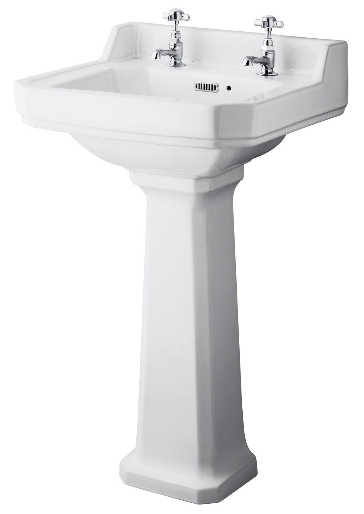 Hudson Reed Richmond Basin With Full Pedestal - 500mm Wide - White