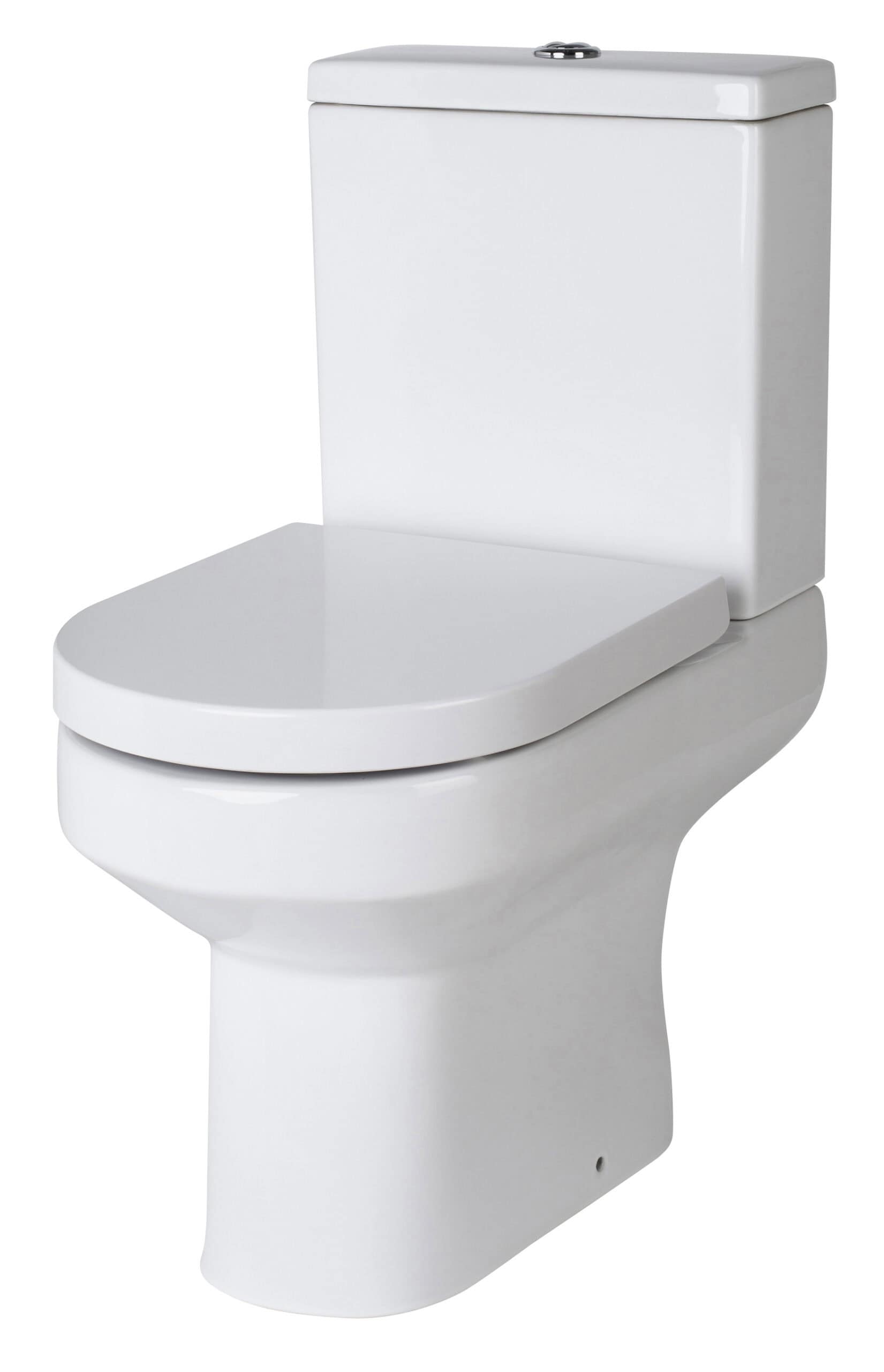 White ceramic close-coupled toilet from Bubly Bathrooms, designed for modern bathroom interiors.