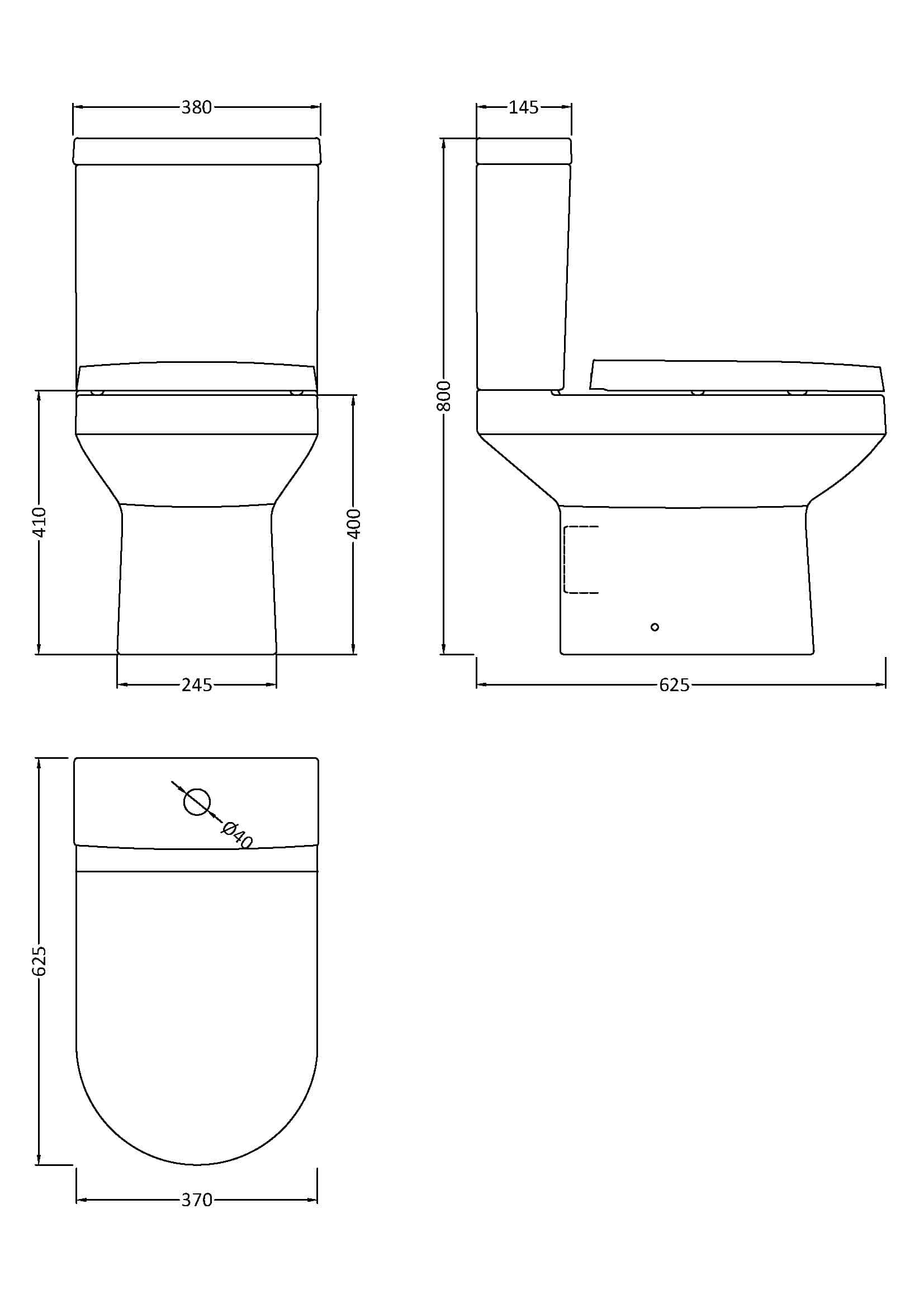 Elegant modern toilet design with precise measurements, perfect for contemporary bathrooms, combining functionality and style, ideal for upgrading bathroom fixtures.