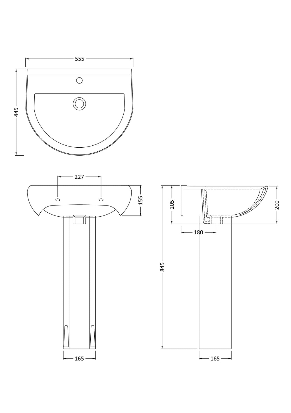 Sleek modern bathroom sink with precise dimensions, ideal for contemporary Bubly bathrooms, combining elegant design and functionality for stylish water solutions.