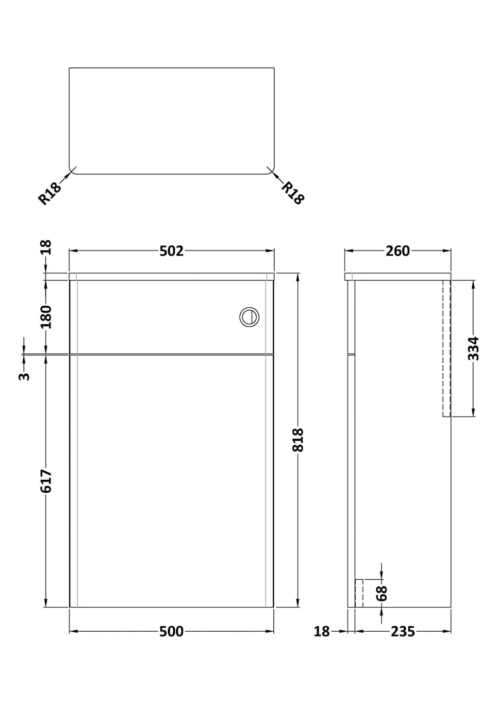 Sleek modern bathroom vanity sink with detailed dimensions, ideal for contemporary bathroom designs and renovations. Perfect for stylish bathroom upgrades and space-efficient storage solutions.